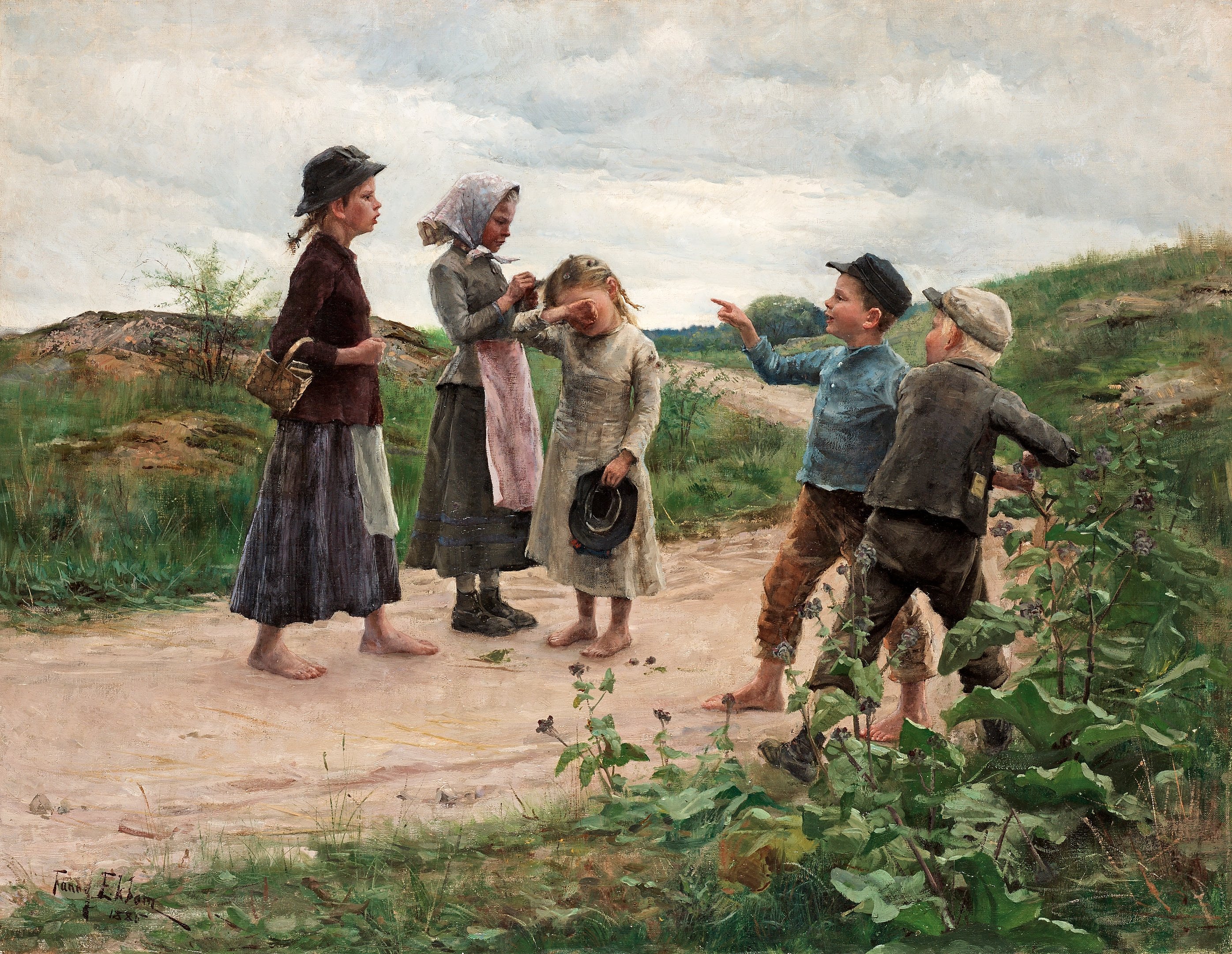 Жили летом братья. Шведский художник fanny brate (1861 – 1940). Шведский художник fanny brate. Маковский крестьянские дети.