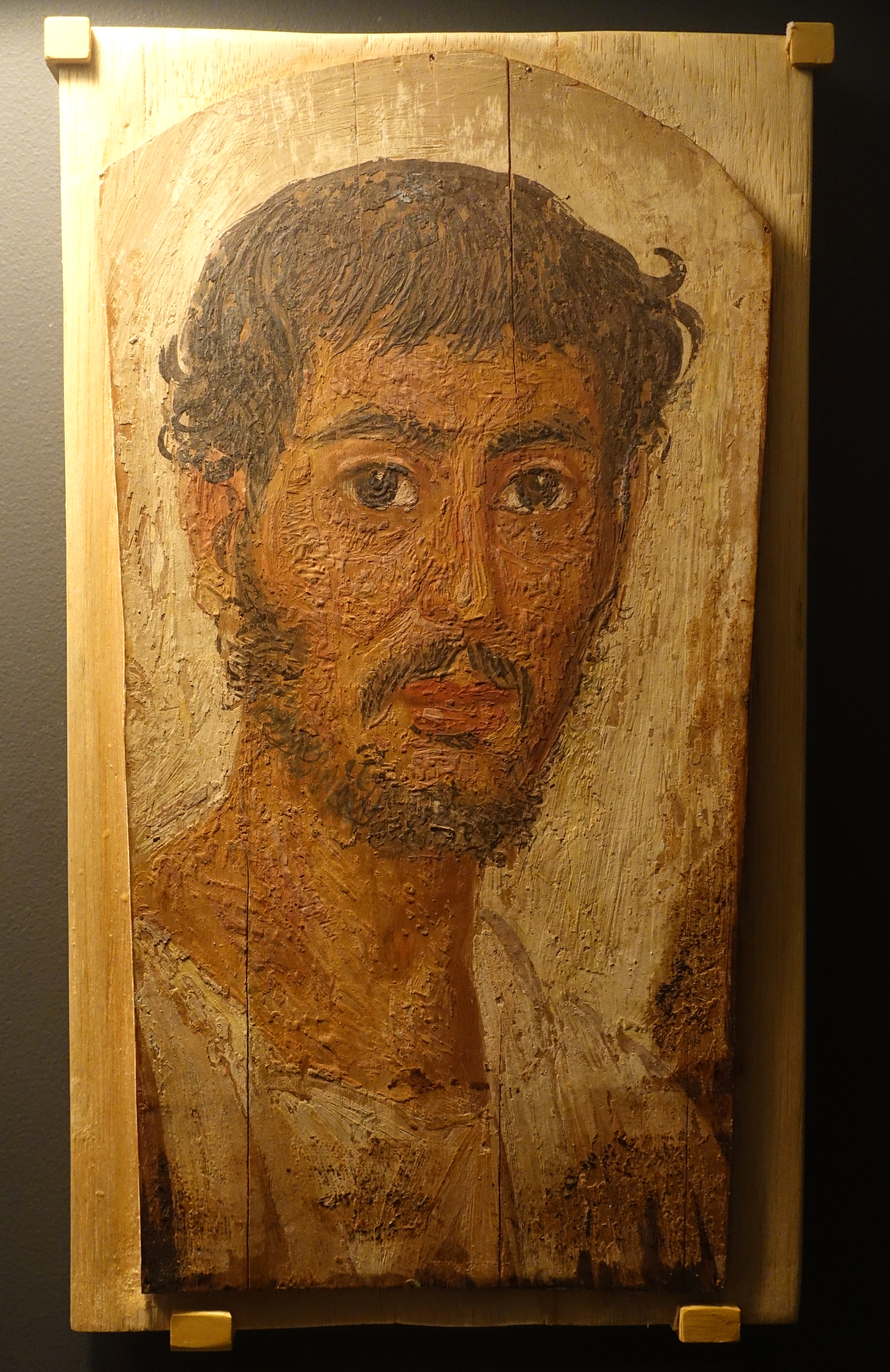 Fayum mummy portrait, Fayum agricultural region, 50-200 AD - National Museum of Natural History, United States - DSC00553