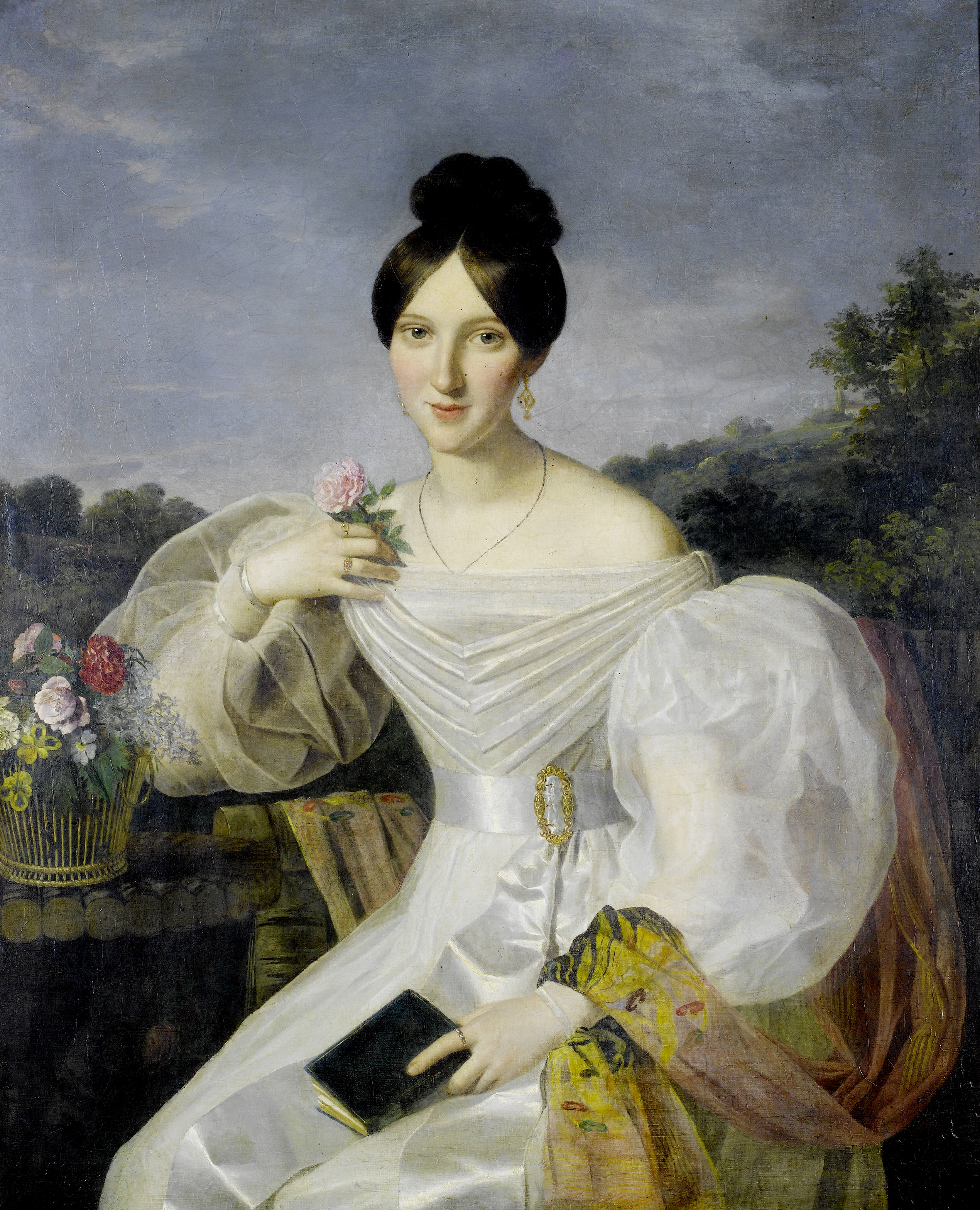 Ferdinand Georg Waldmüller (workshop) Lady in a white dress
