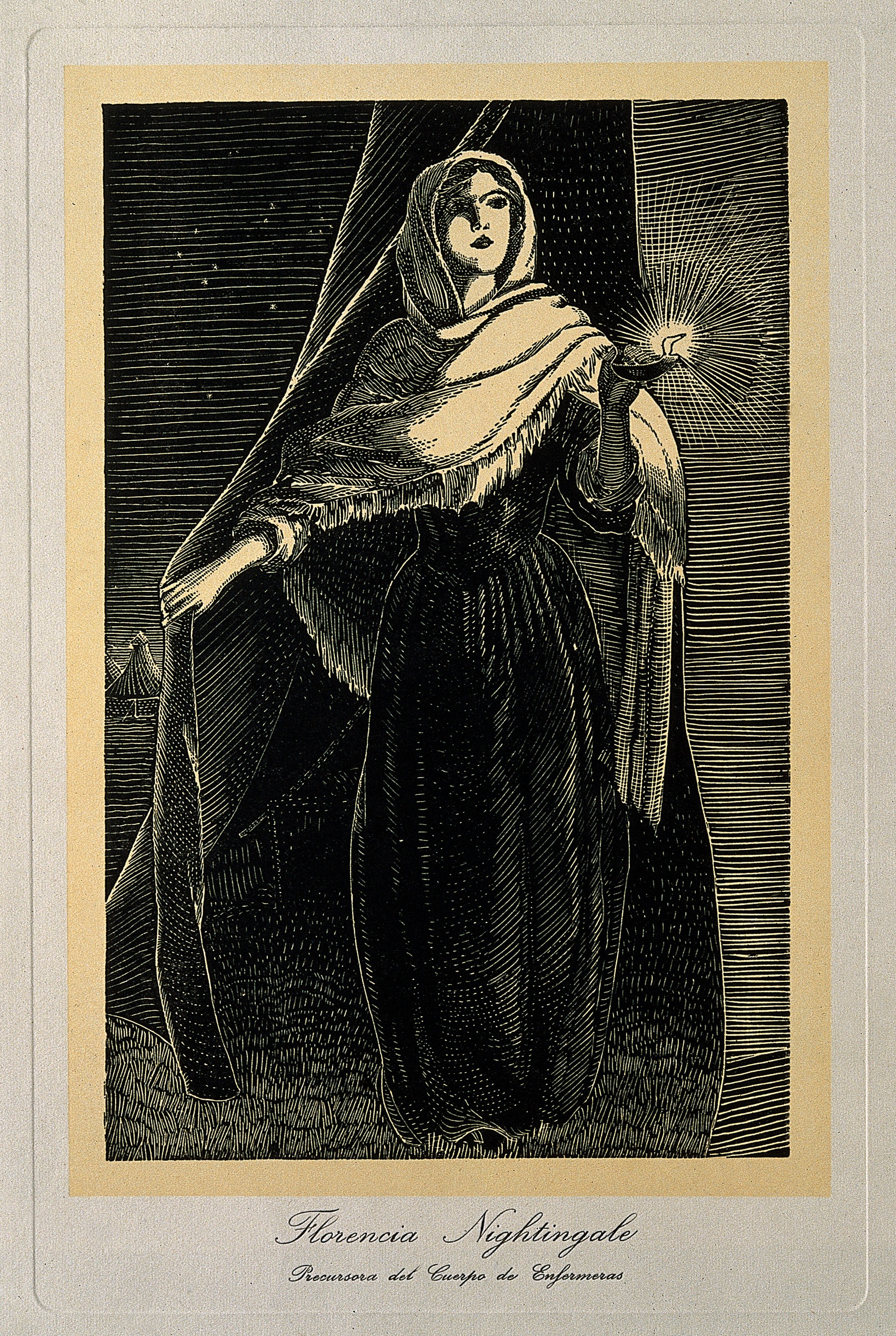 Florence Nightingale. Woodcut. Wellcome V0004321