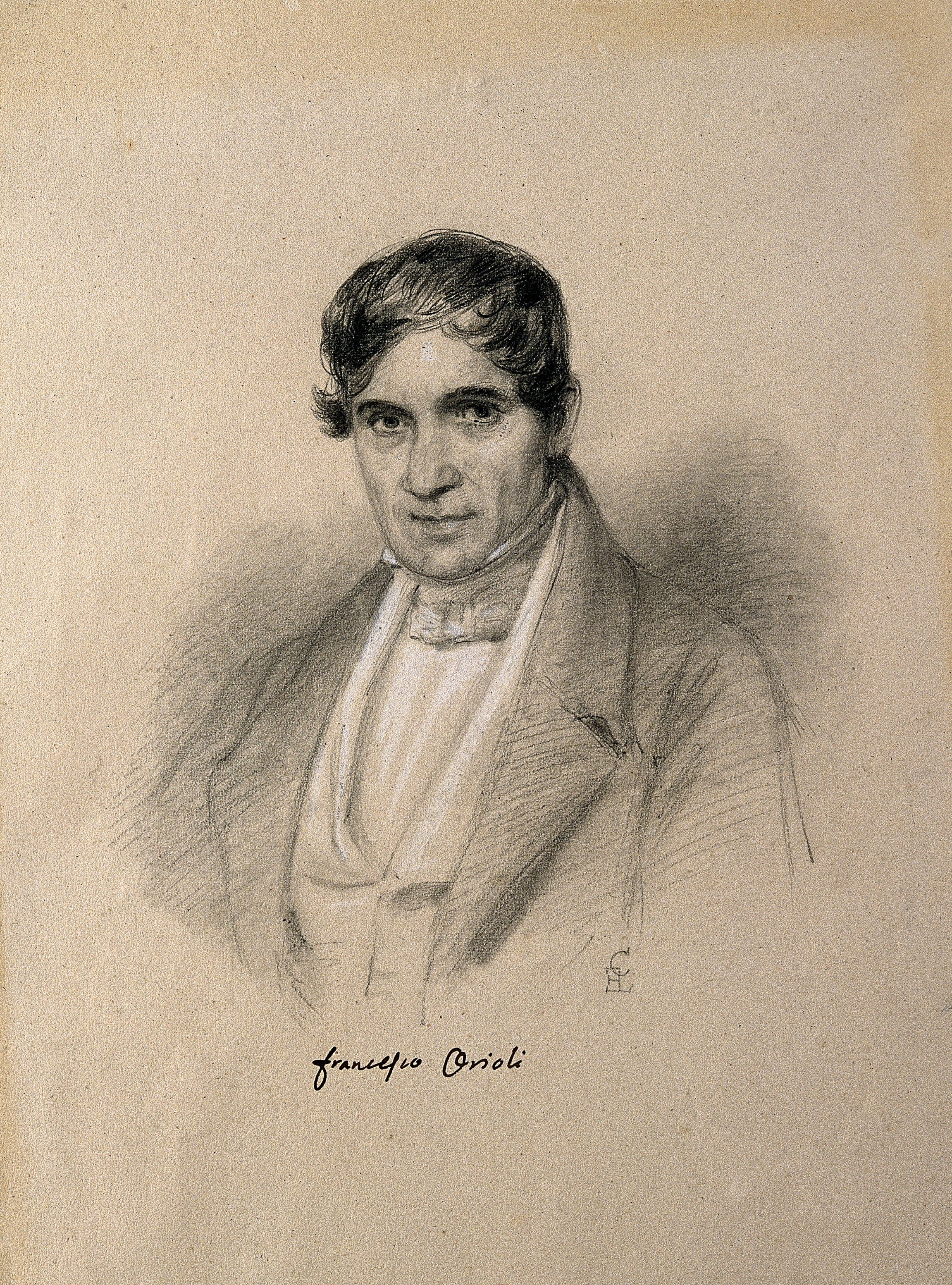Francesco Orioli. Pencil drawing by C. E. Liverati, 1841. Wellcome V0004374