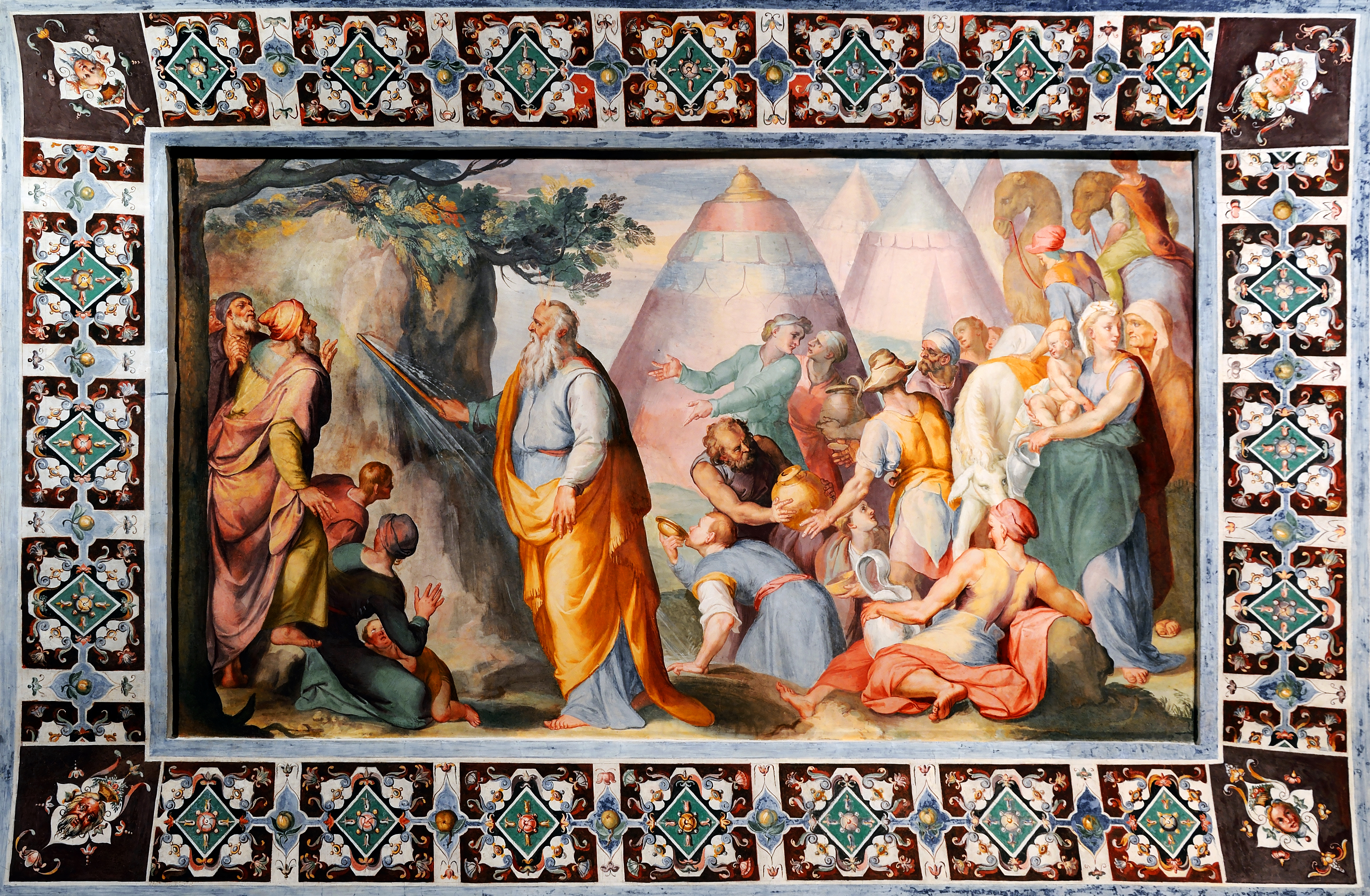 Fresco on the ceiling of the hall of Moses in Villa d'Este (Tivoli)