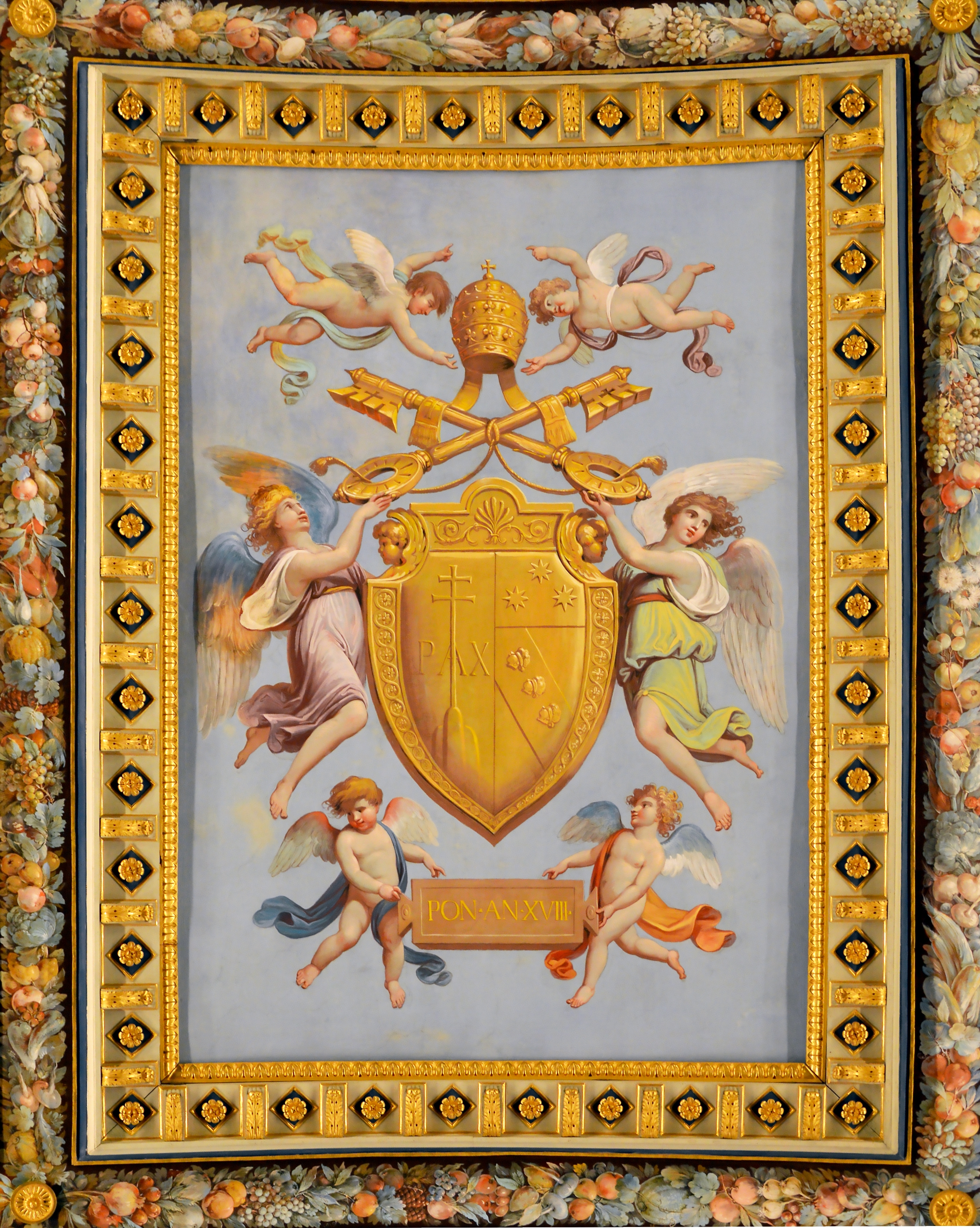 Fresco with CoA of Pope Pius VII
