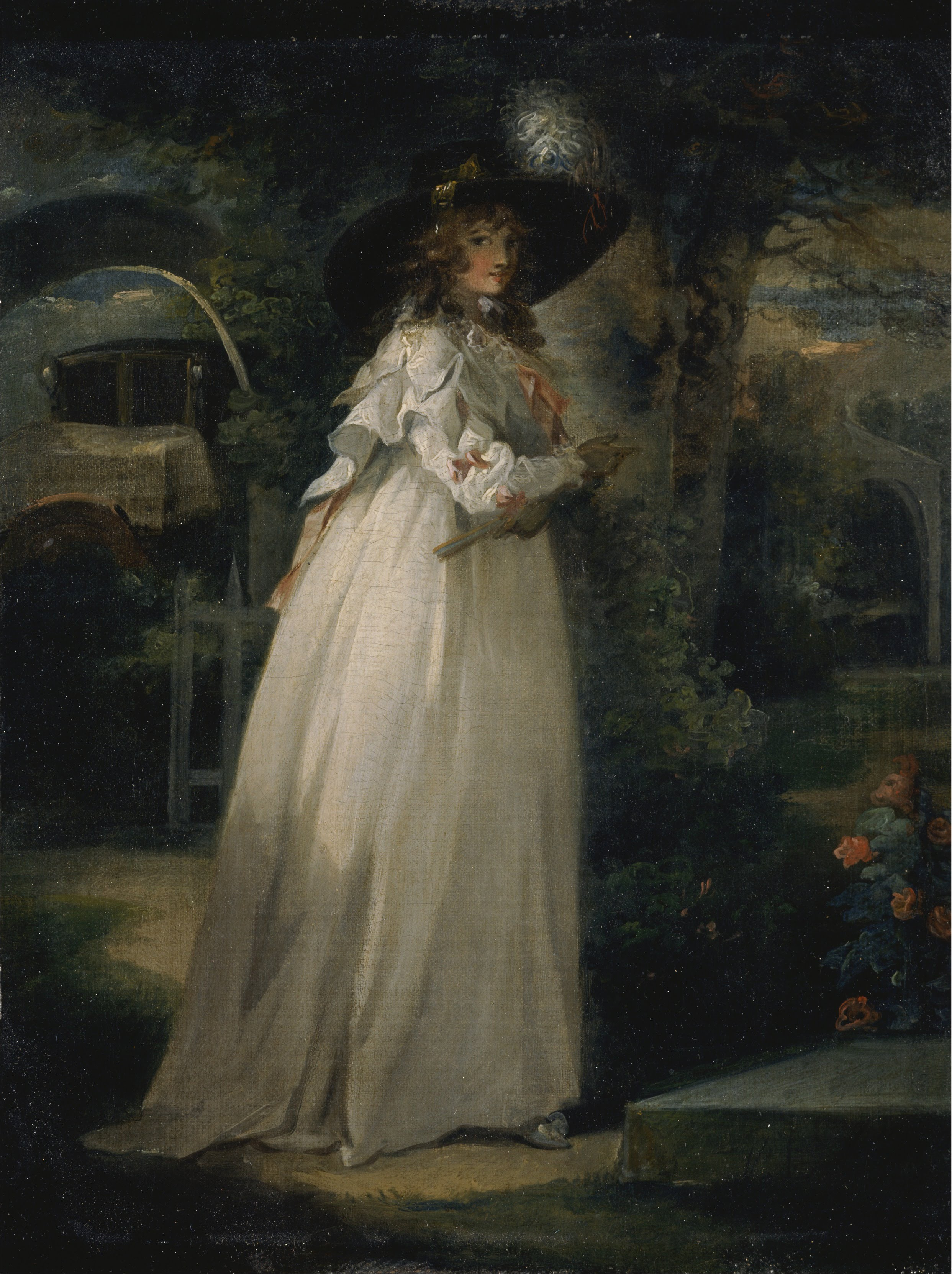 George Morland - Portrait of a Girl in a Garden - Google Art Project