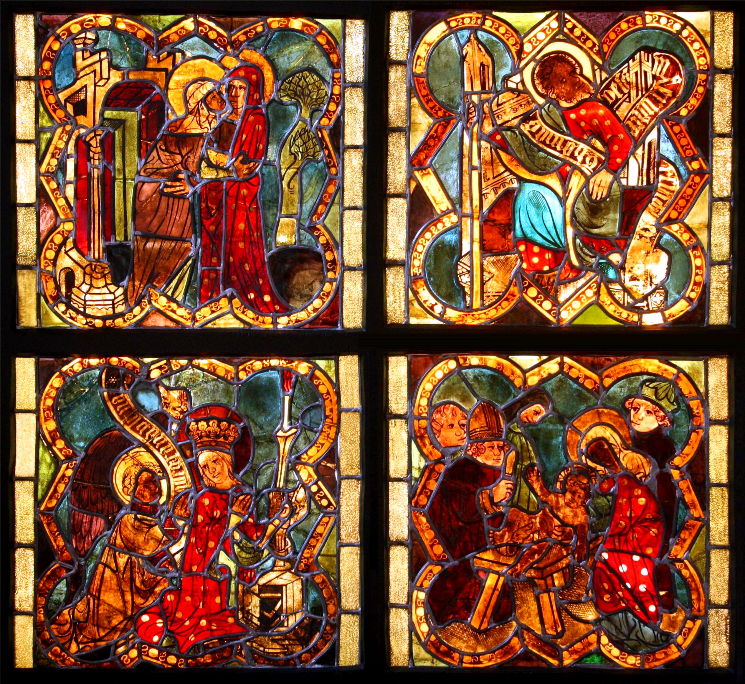 Gothic stained glasses from St. Mary Church in Chełmno