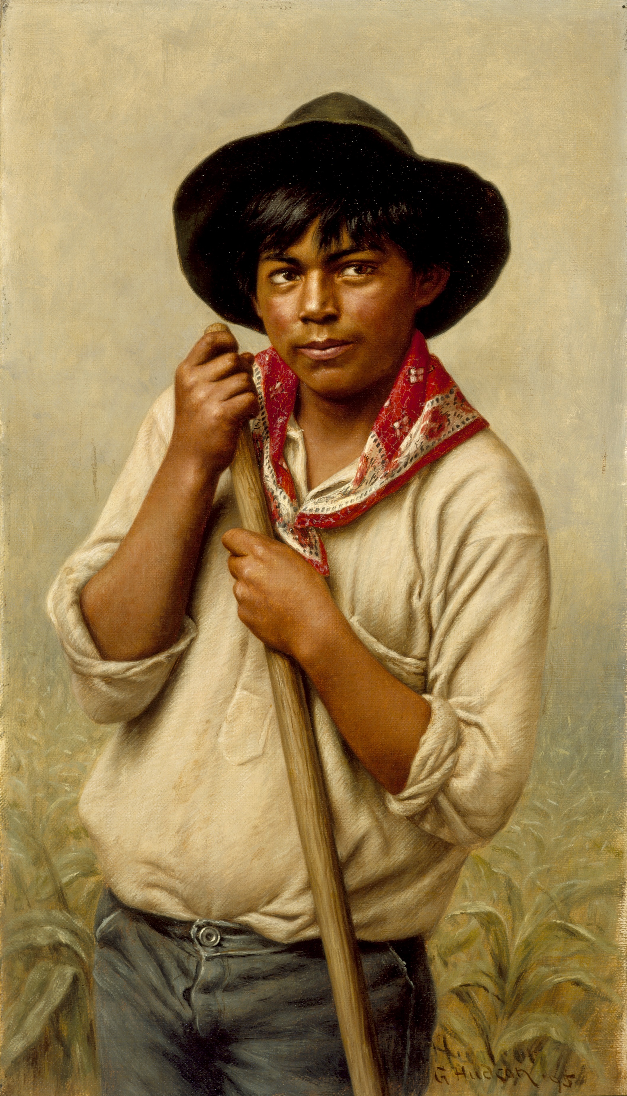 Grace Carpenter Hudson - Powley- Young Man Hoeing Corn (1895)
