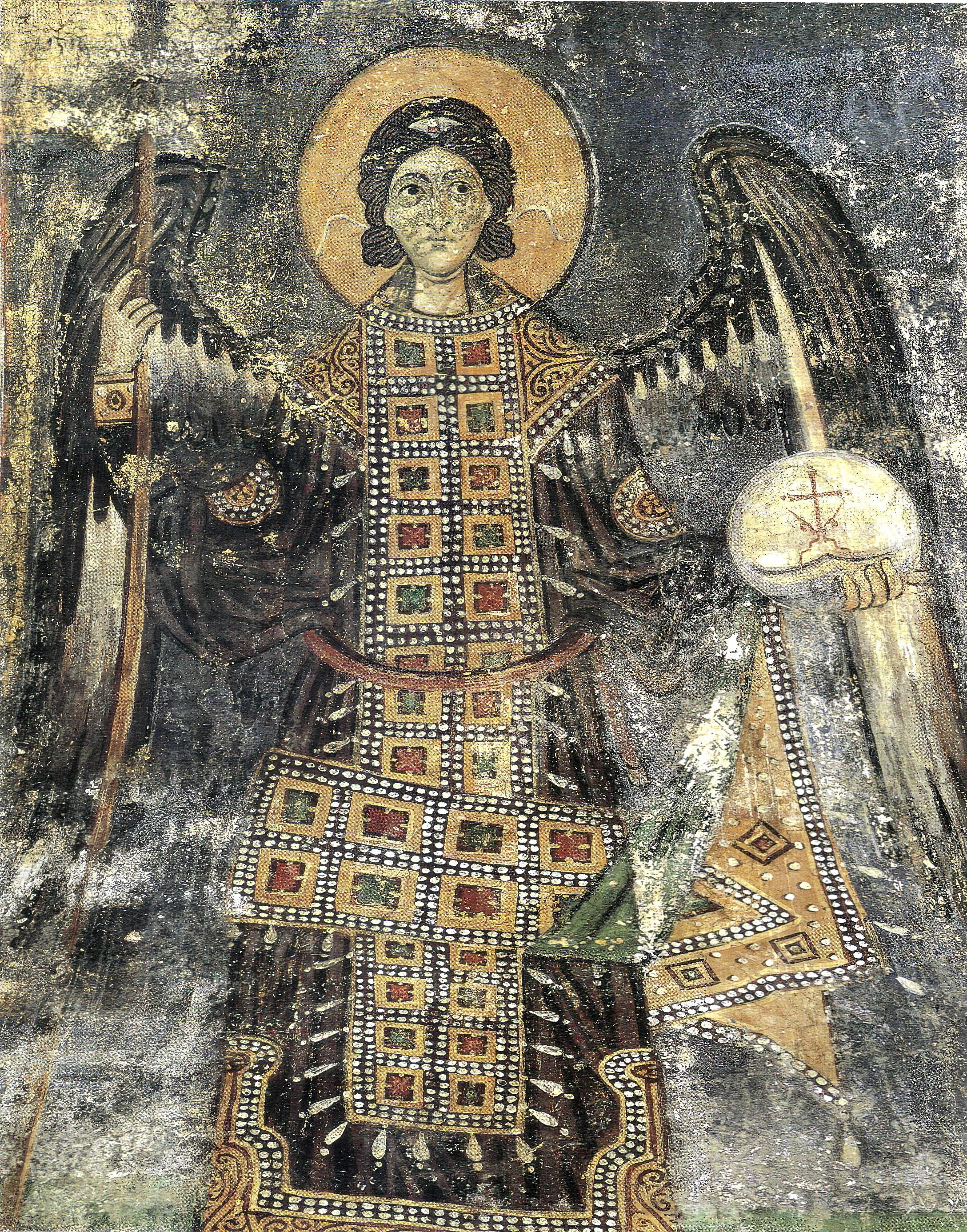 Hosios Loukas (north west chapel, arch) - archangel