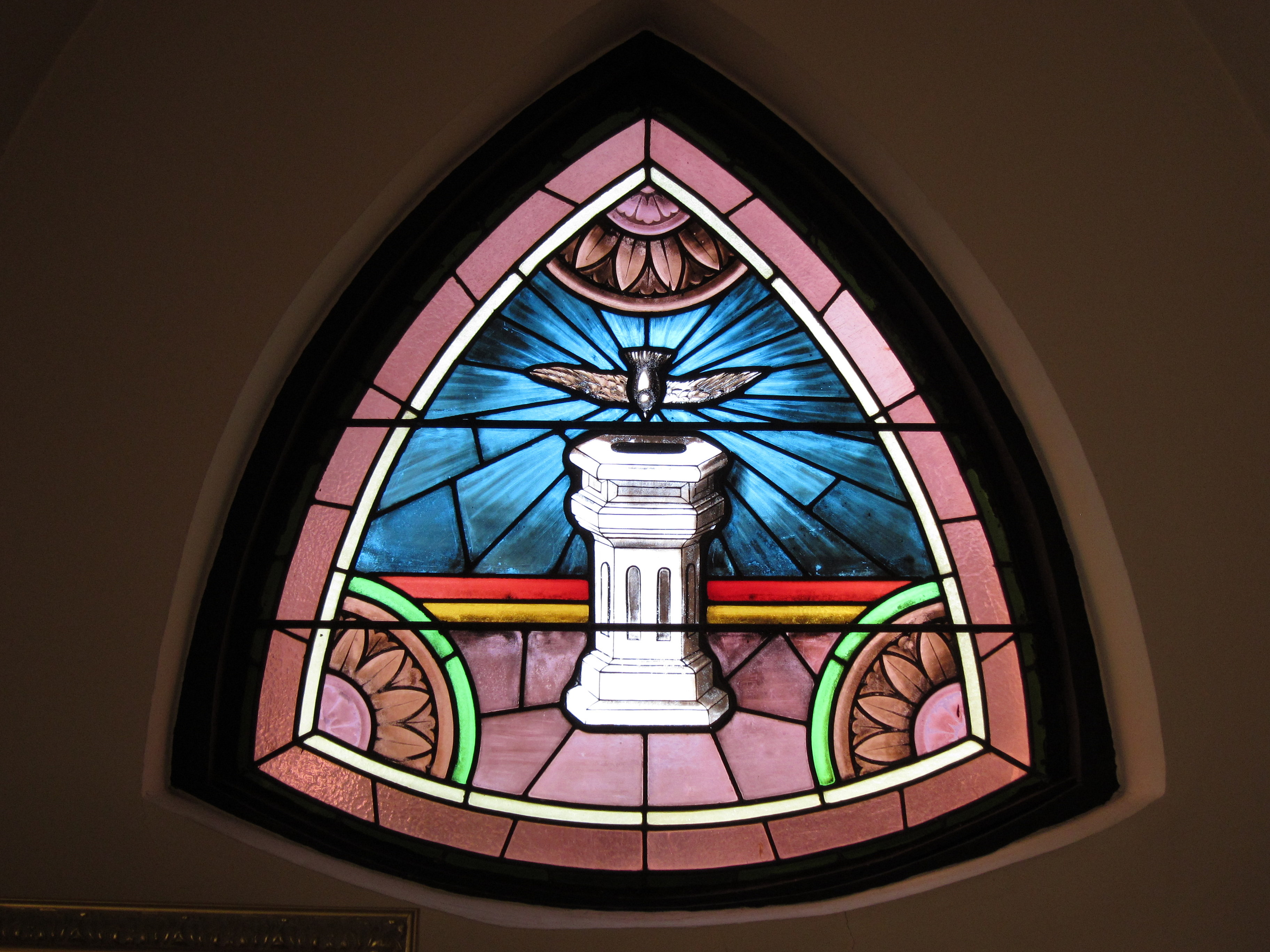 Immaculate Conception, Kenton, OH; baptism window, narthex