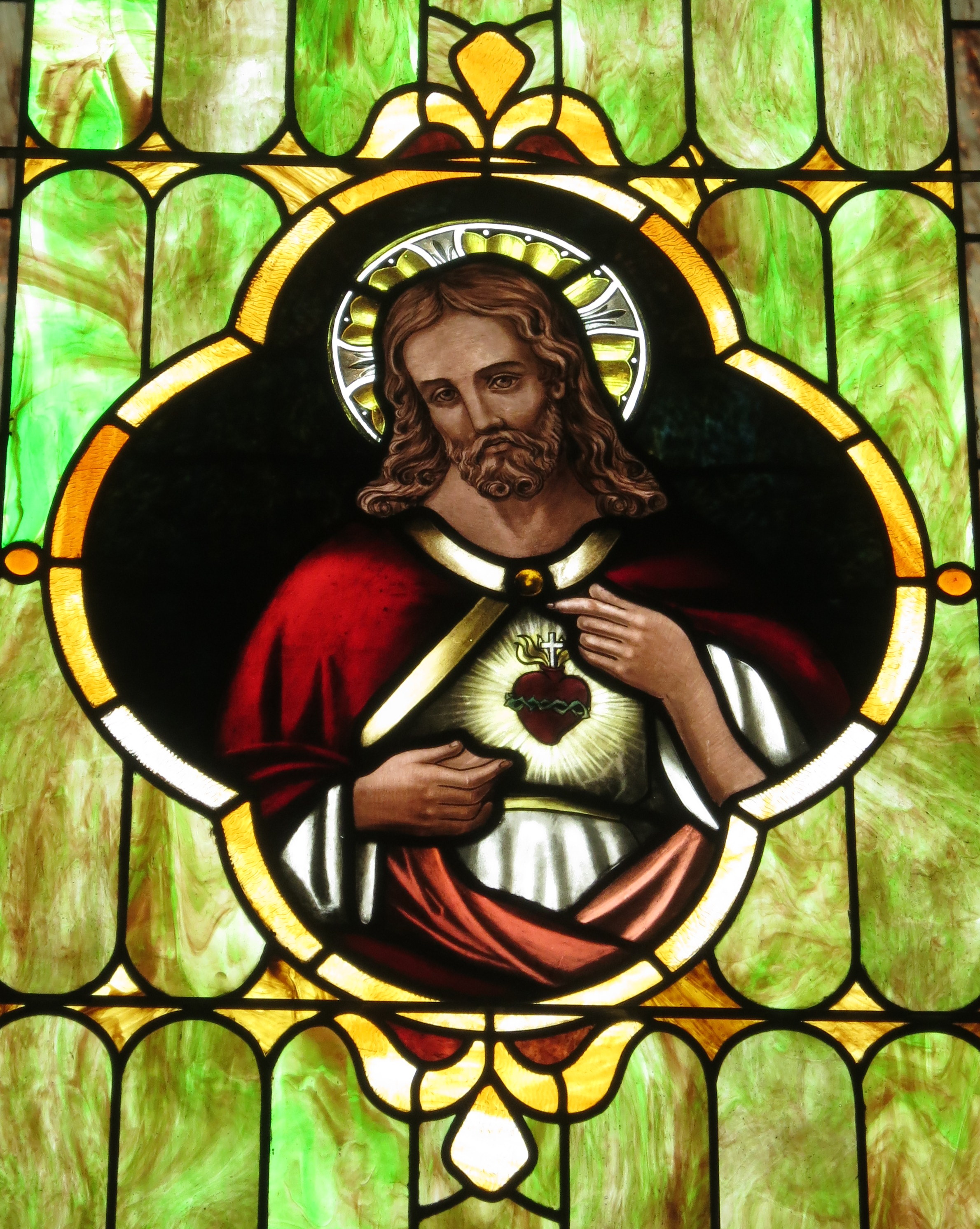Immaculate Conception Catholic Church (Port Clinton, Ohio) - stained glass, Sacred Heart