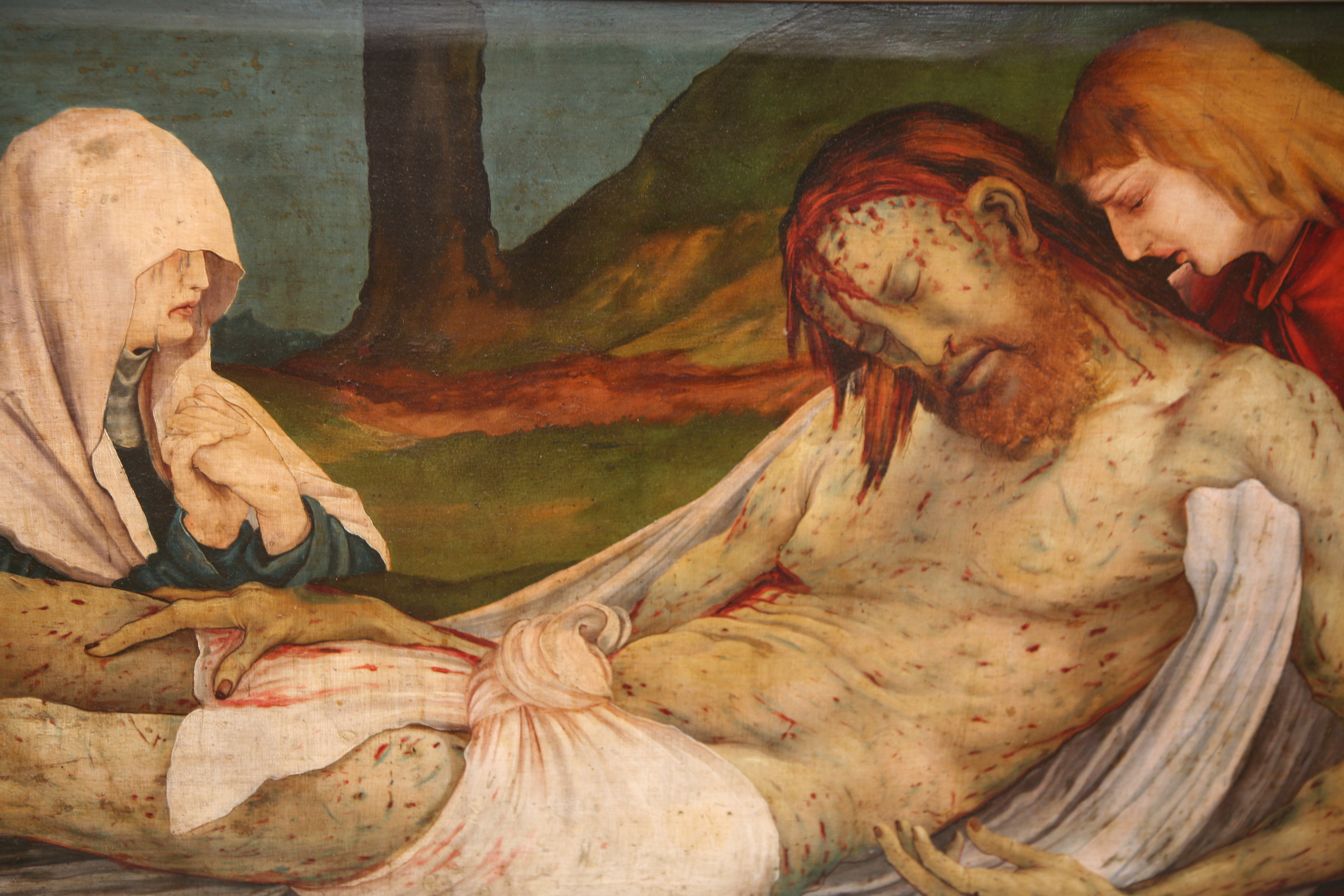 Isenheimer Altar, Grablegung Christi (detail)