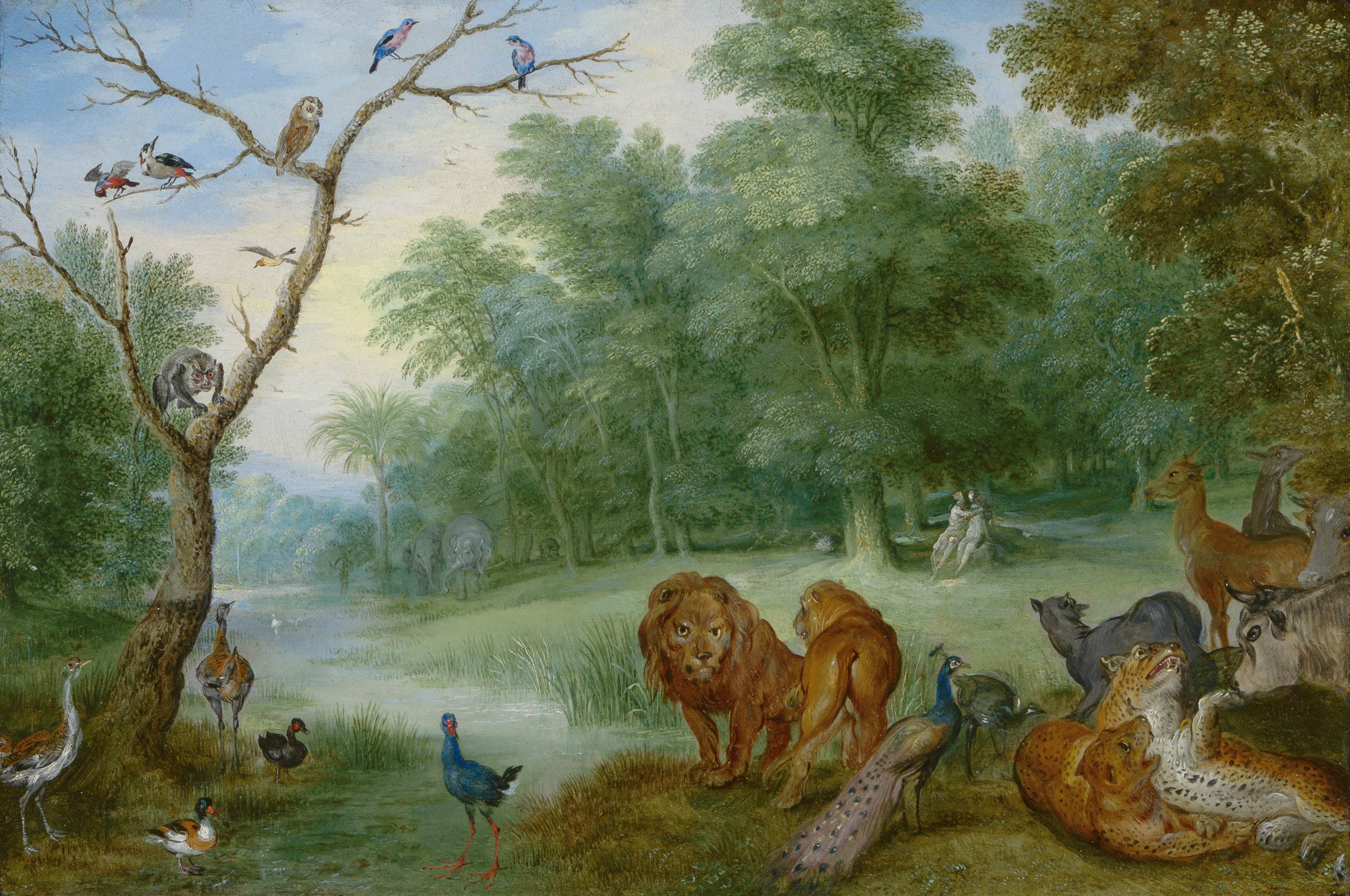 Jan Brueghel (II) - Het paradijs met de zondeval van Adam en Eva