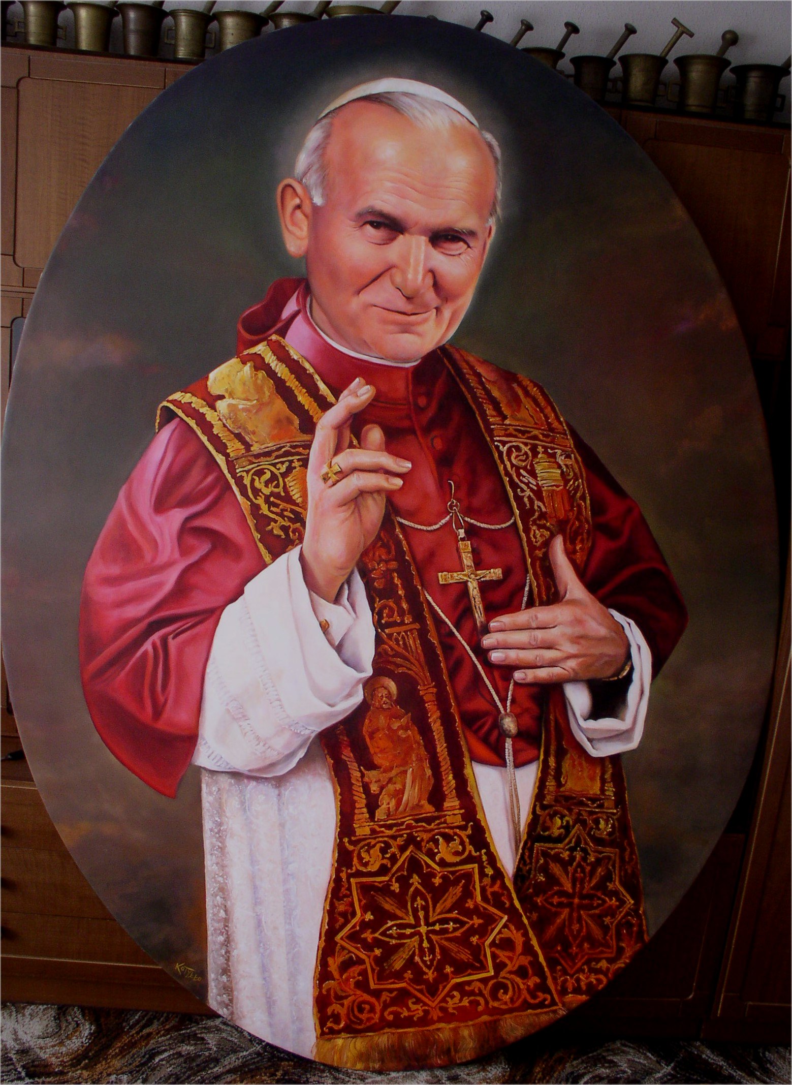Jan Paweł II, Katedra Kielecka, malował Zbigniew Kotyłło