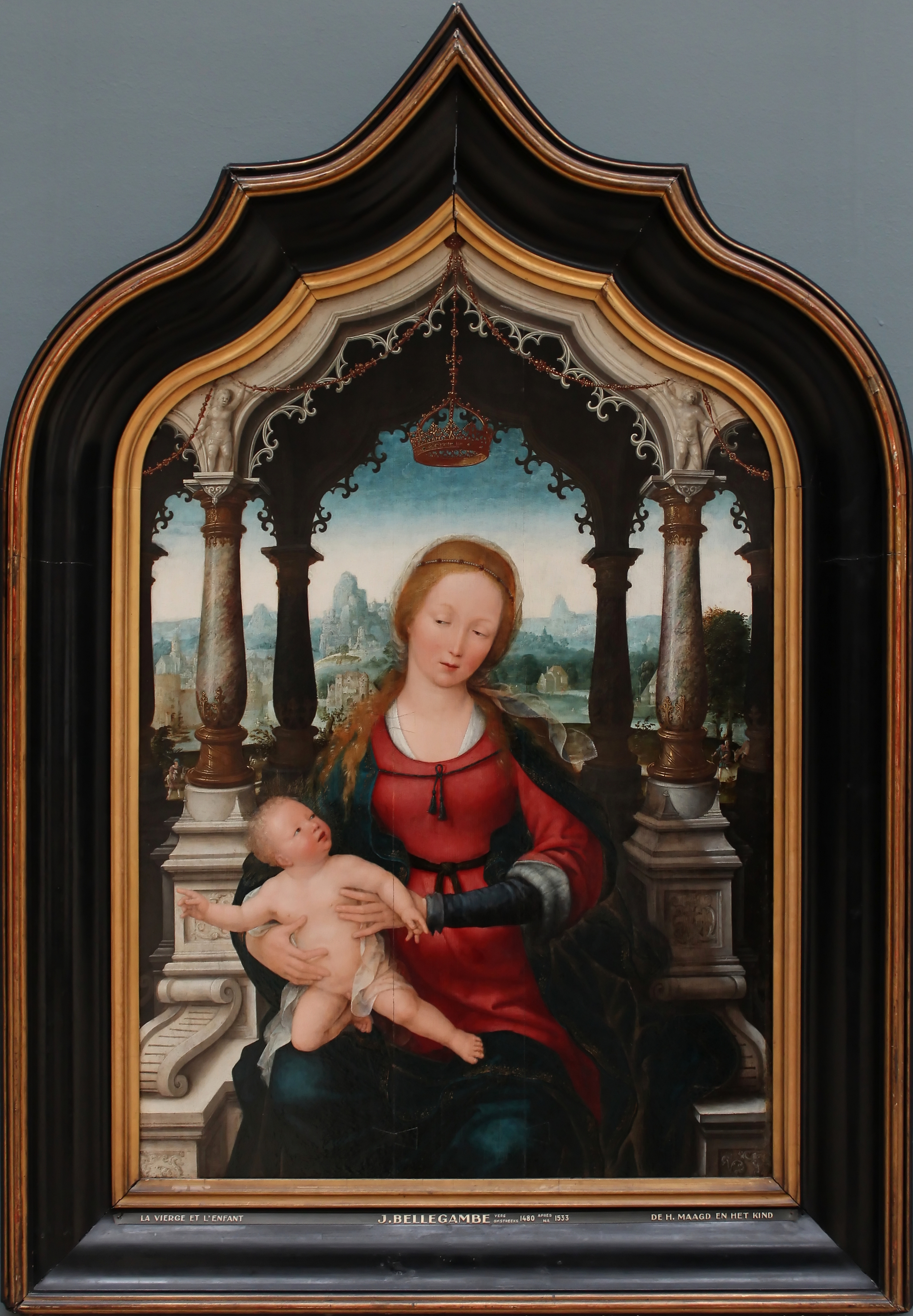 Jehan Bellegambe - Panneau central d'un triptyque - la vierge à l'enfant