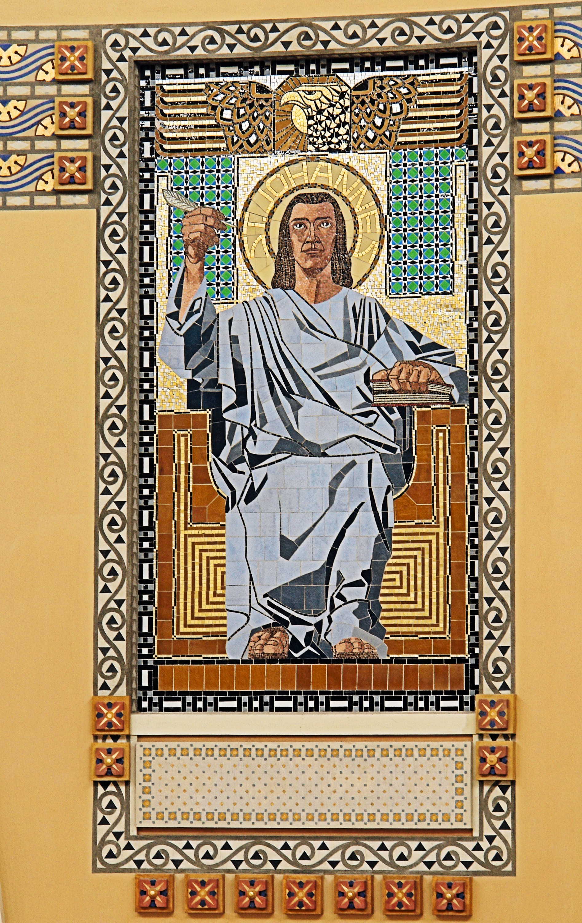 Jugendstil Mosaic St John - Friedhofskirche zum Heiligen Karl Borromäus - Max Hegele - Vienna