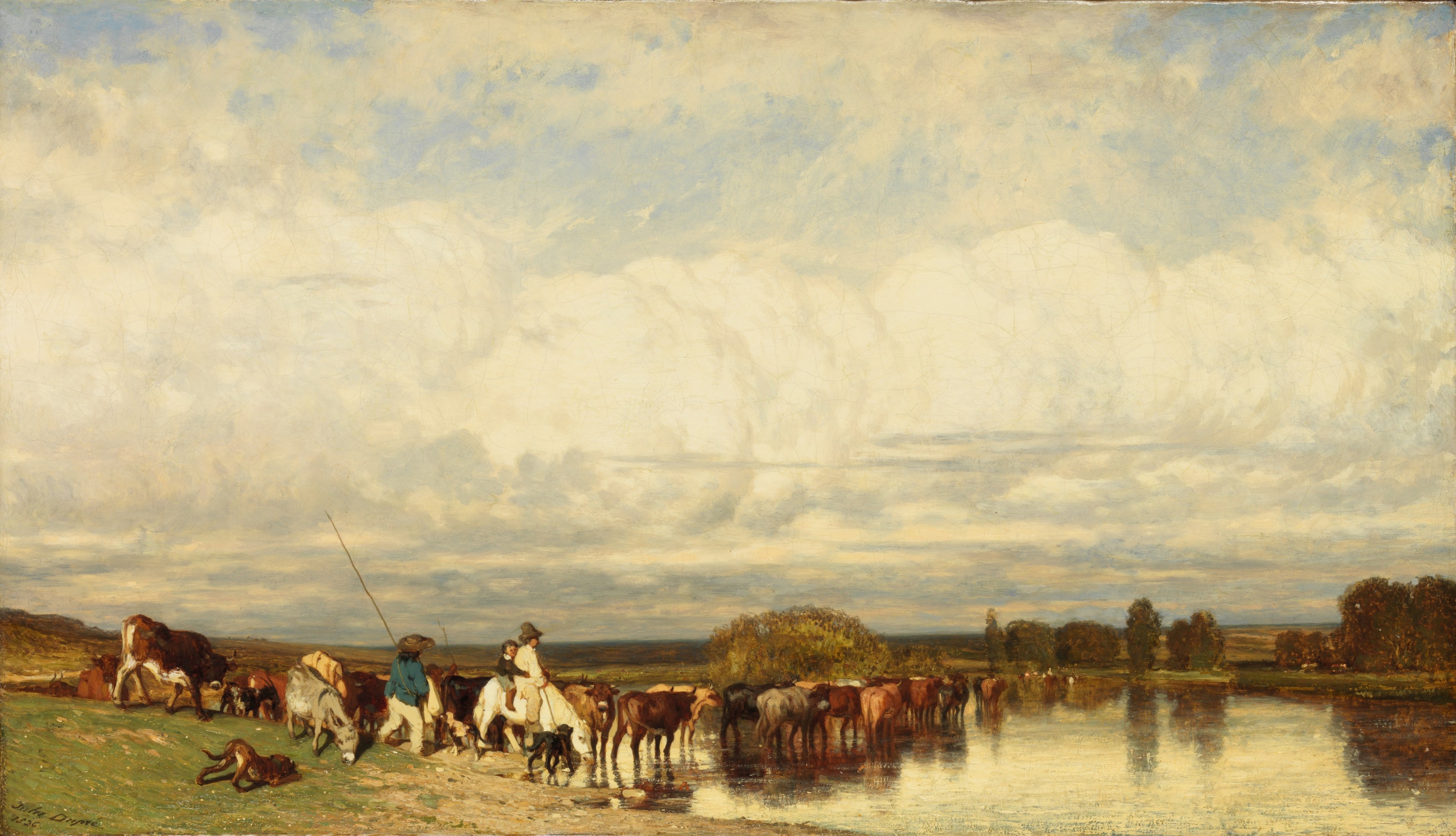Jules Dupré - Vaches traversant un gué (1836)