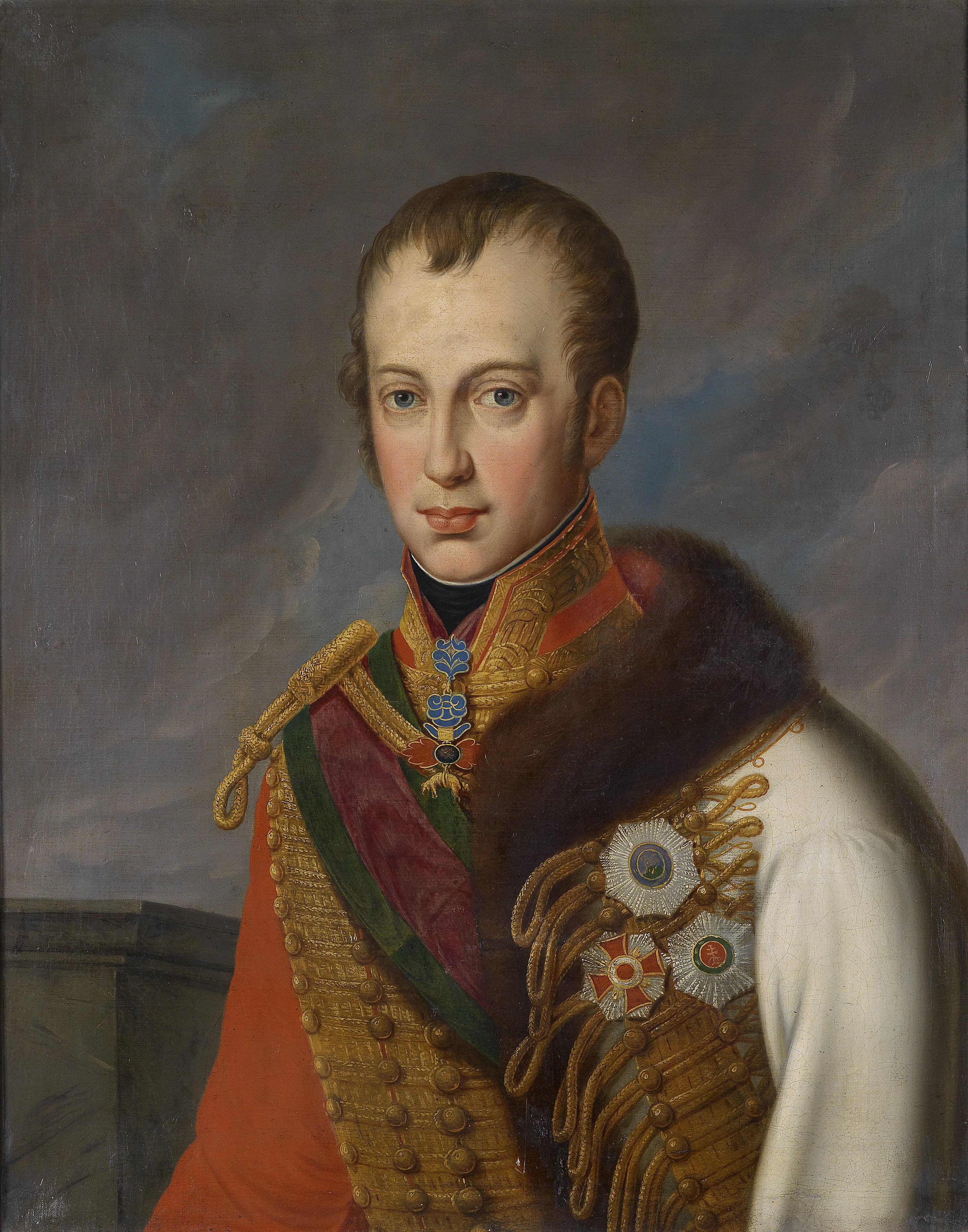 Kaiser Ferdinand I von Österreich in ungarischer Adjustierung mit Ordensschmuck c1830