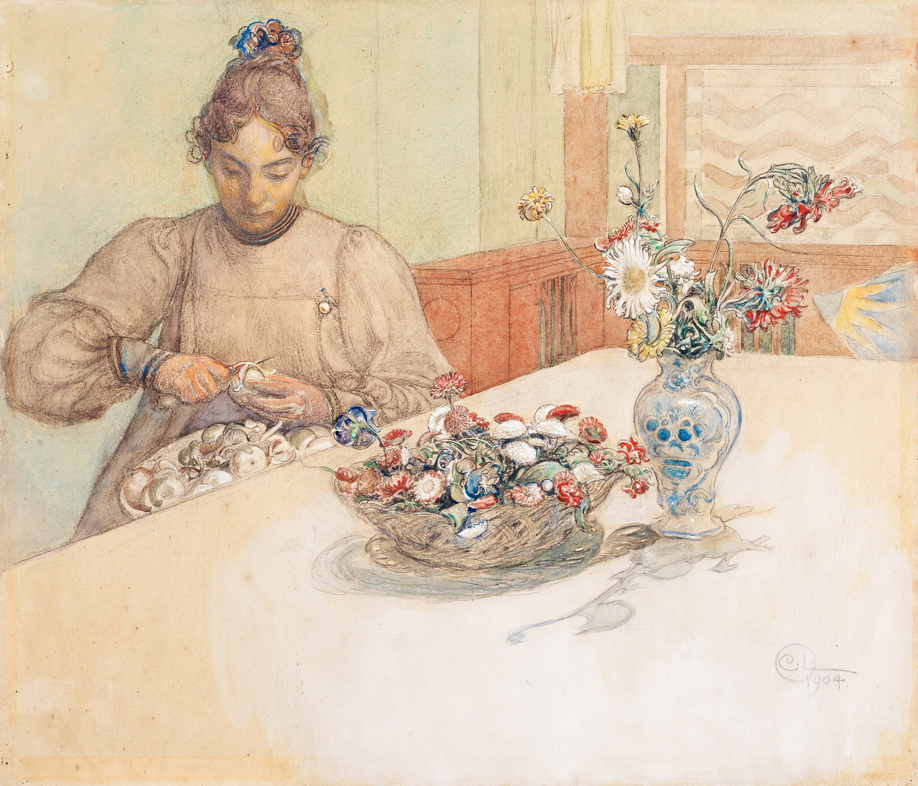 Karin skalar äpplen (Karin Peeling Apples)