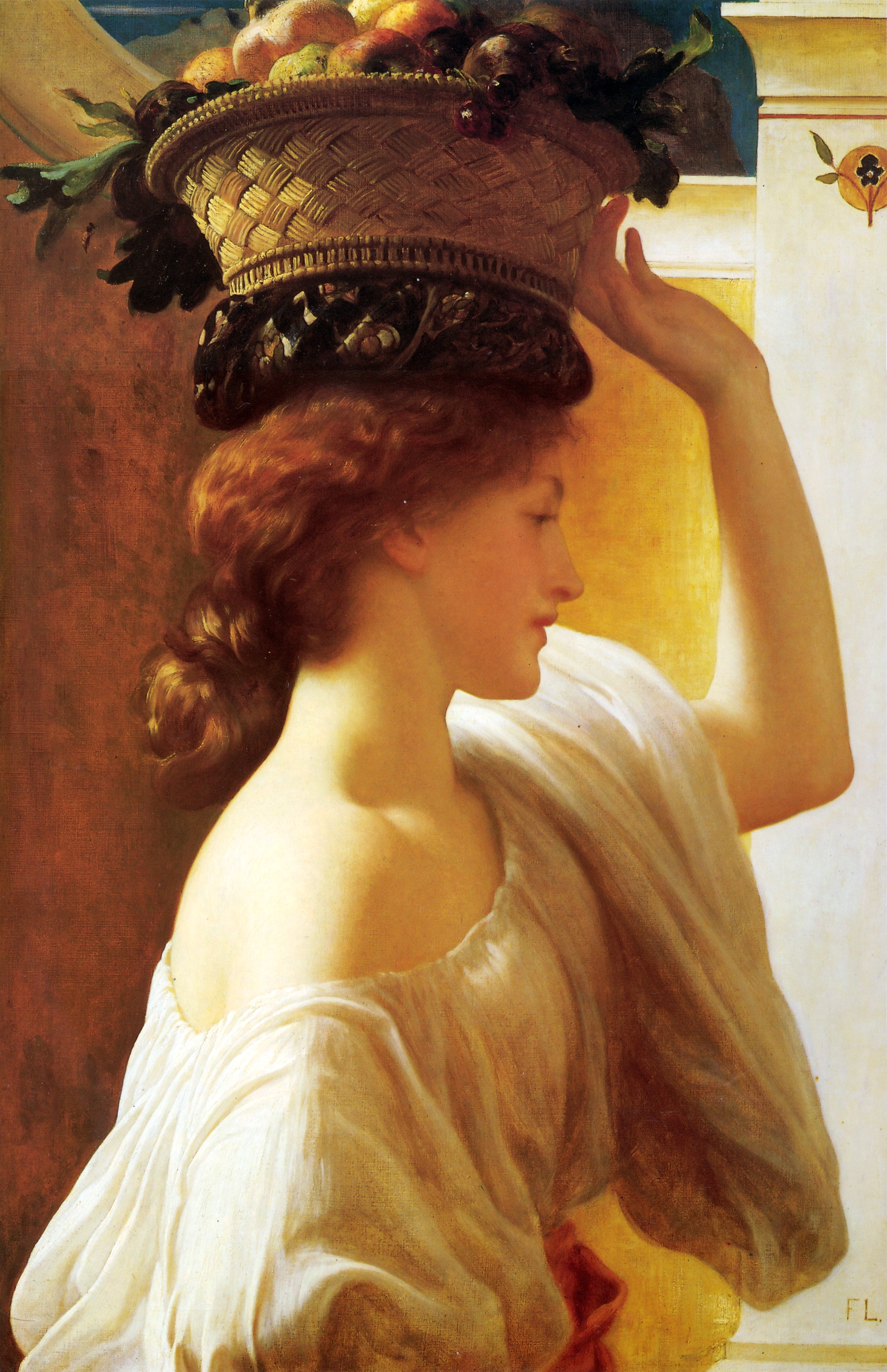 Leighton Girl with a basket of fruit