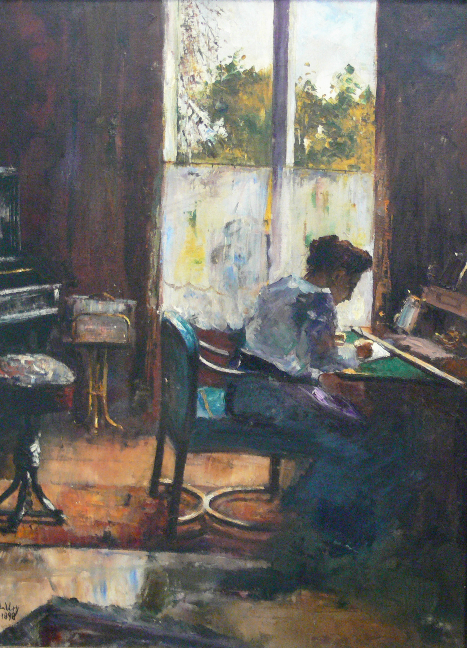 Lesser Ury Frau am Schreibtisch 1898