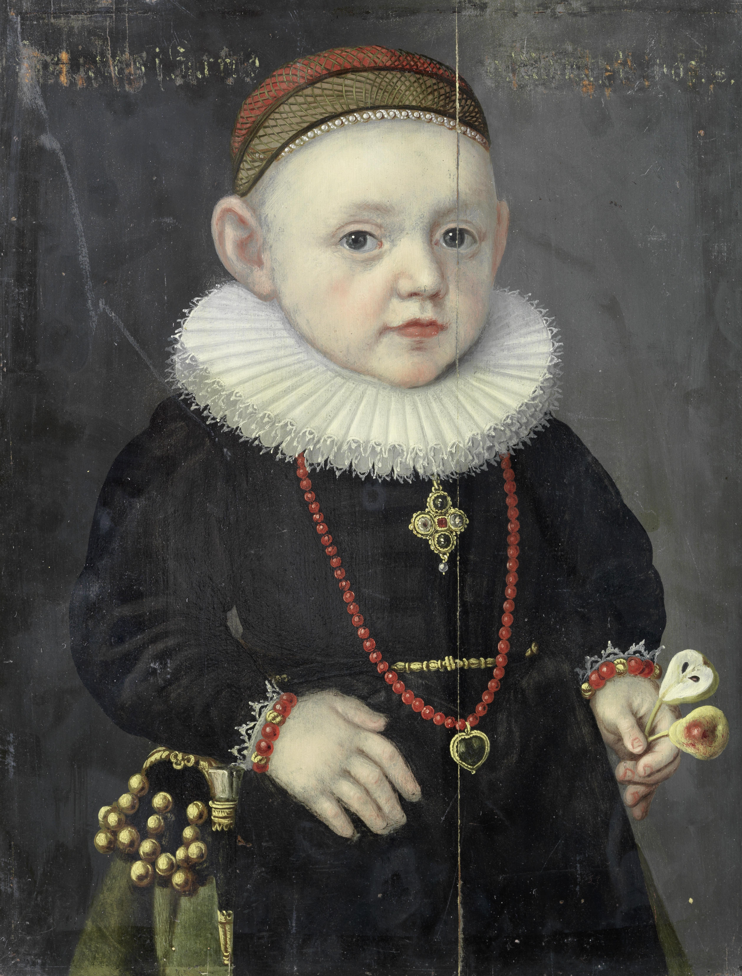 Lorenz Strauch (circle) Portrait of a boy in black costume