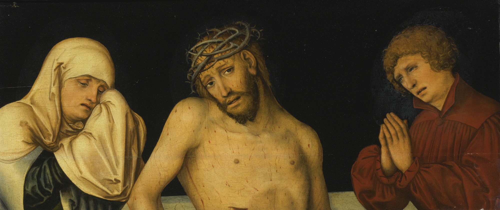 Lucas Cranach d.J. - Christus als Schmerzensmann mit der Jungfrau und Johannes