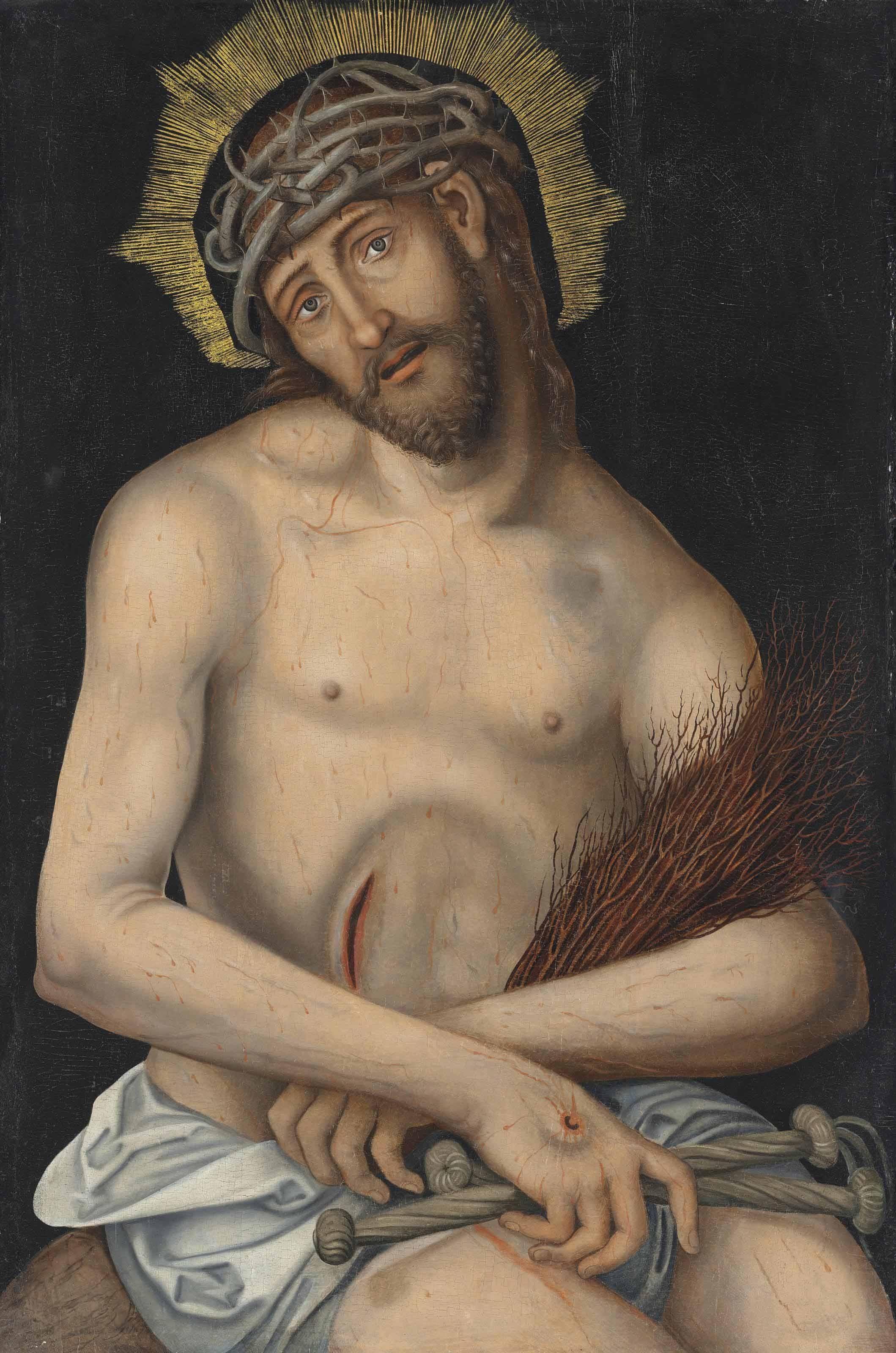Lucas Cranach d.J. (Werkst.) - Christus als Schmerzensmann