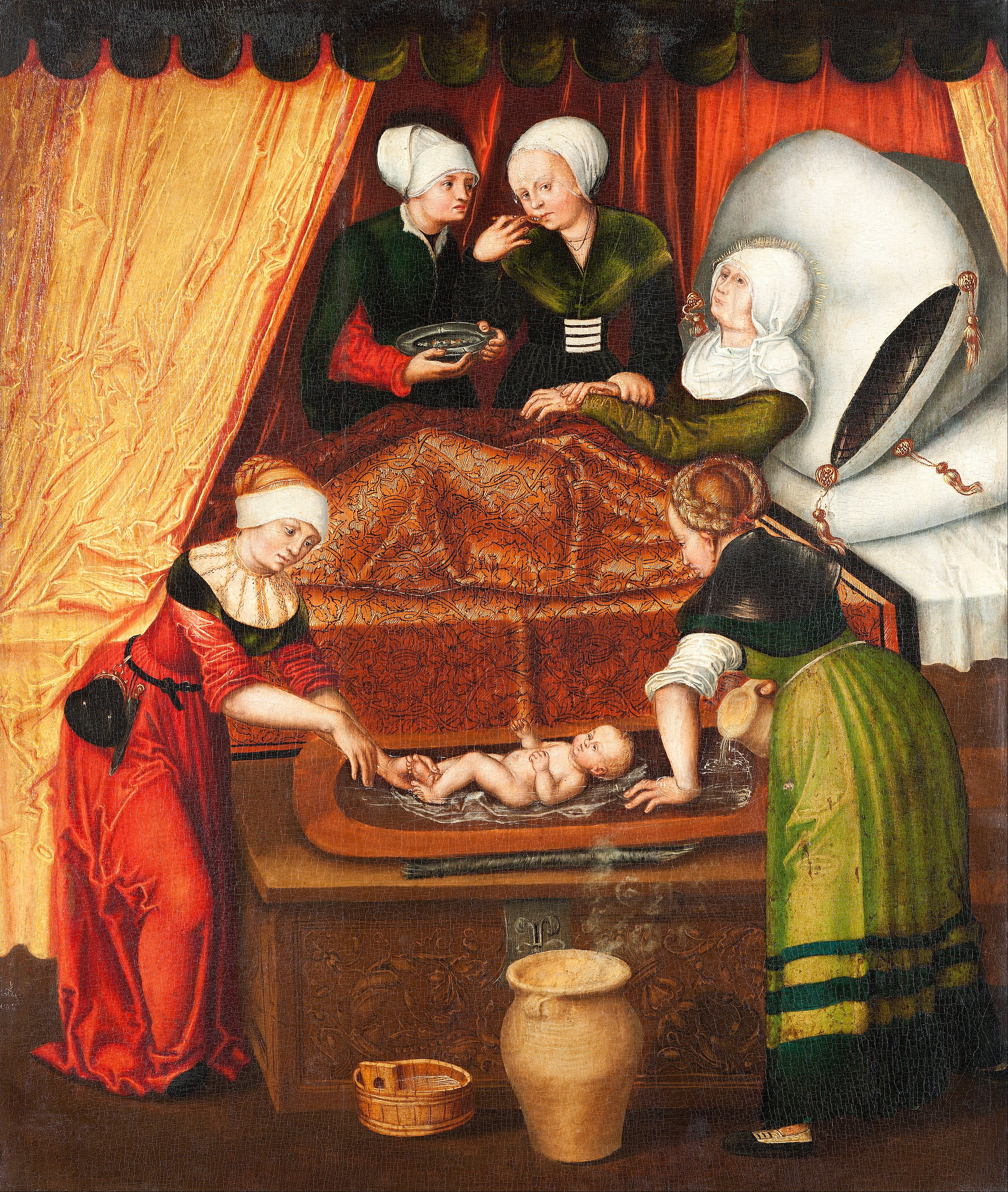 Lucas Cranach the Elder, his studio? - The Birth of John the Baptist - Google Art Project