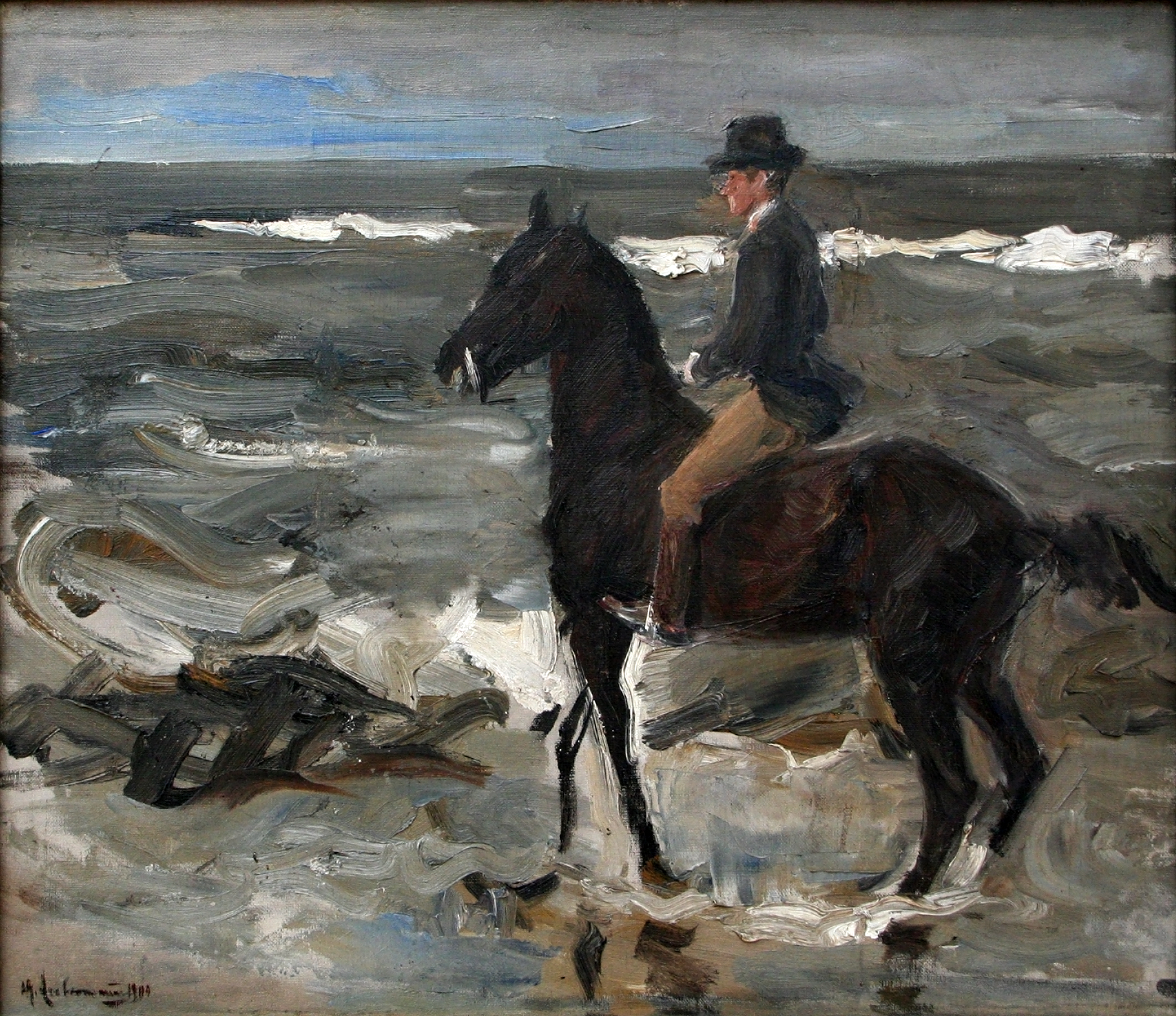 Max Liebermann - Le Cavalier sur la plage