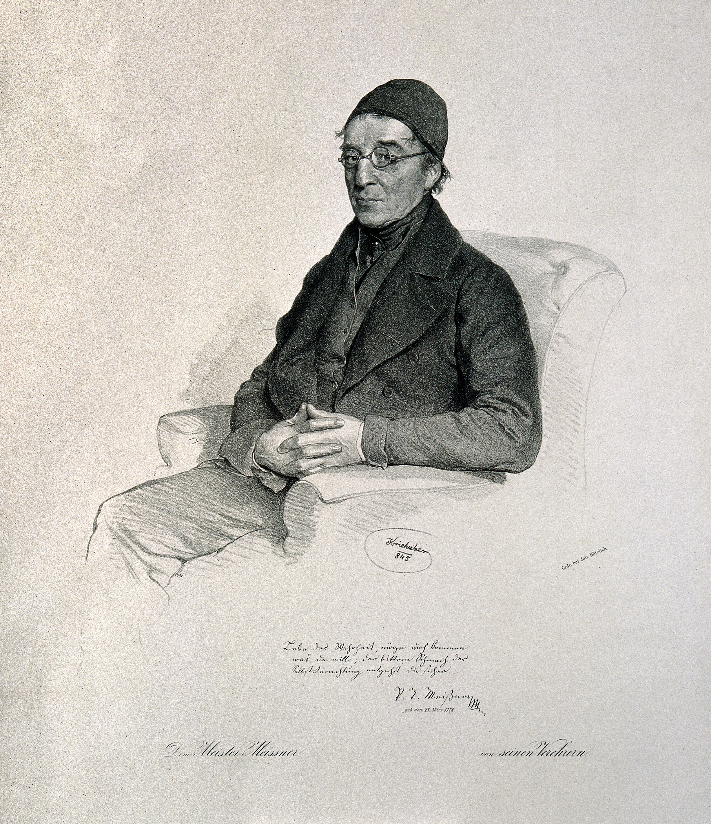 Paul Traugott Meissner. Lithograph by J. Kriehuber, 1845. Wellcome V0003967