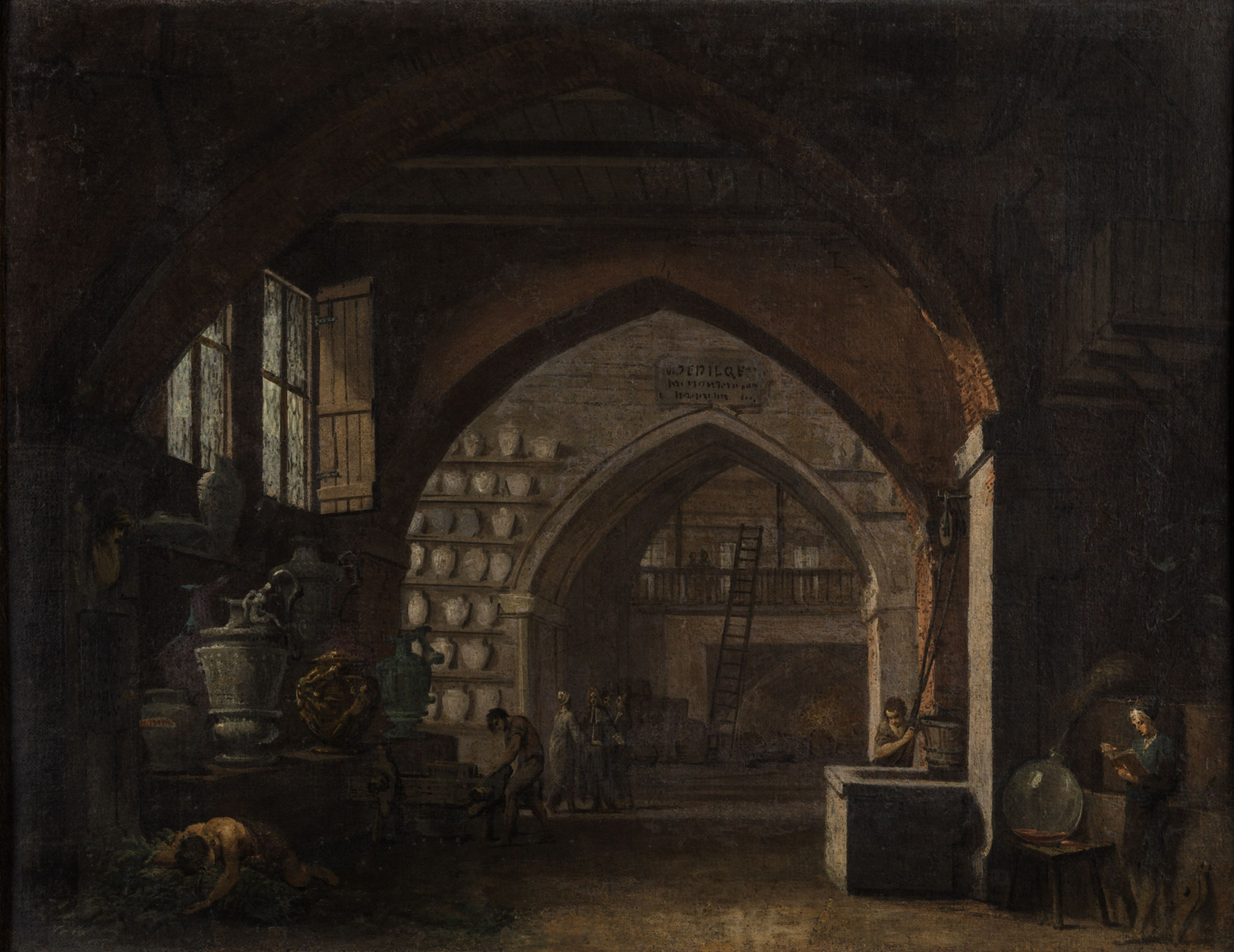 Pietro Paltronieri (attr) Inneres einer gewölbten Halle
