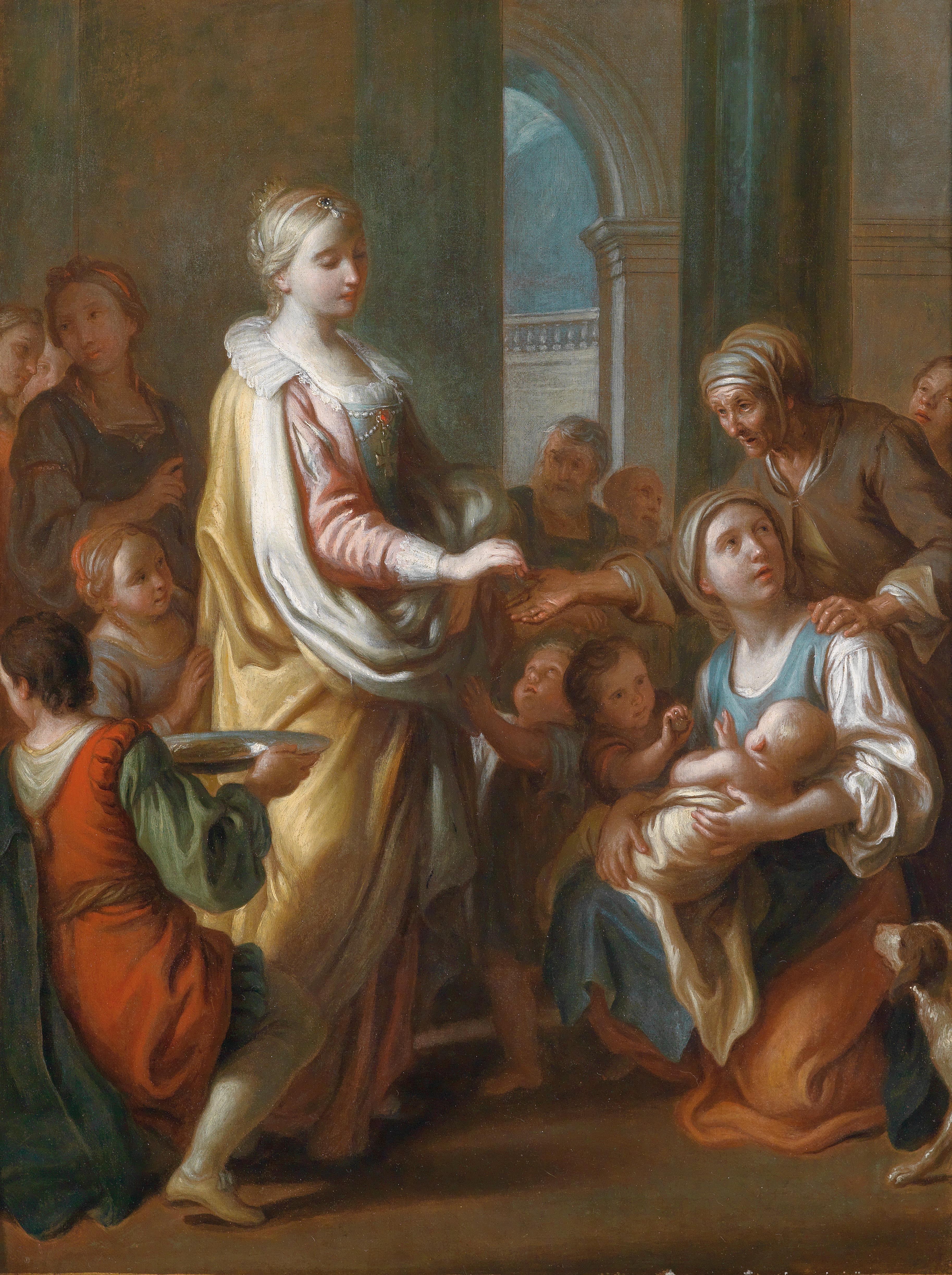 Pietro Rotari Hl Elisabeth verteilt Almosen