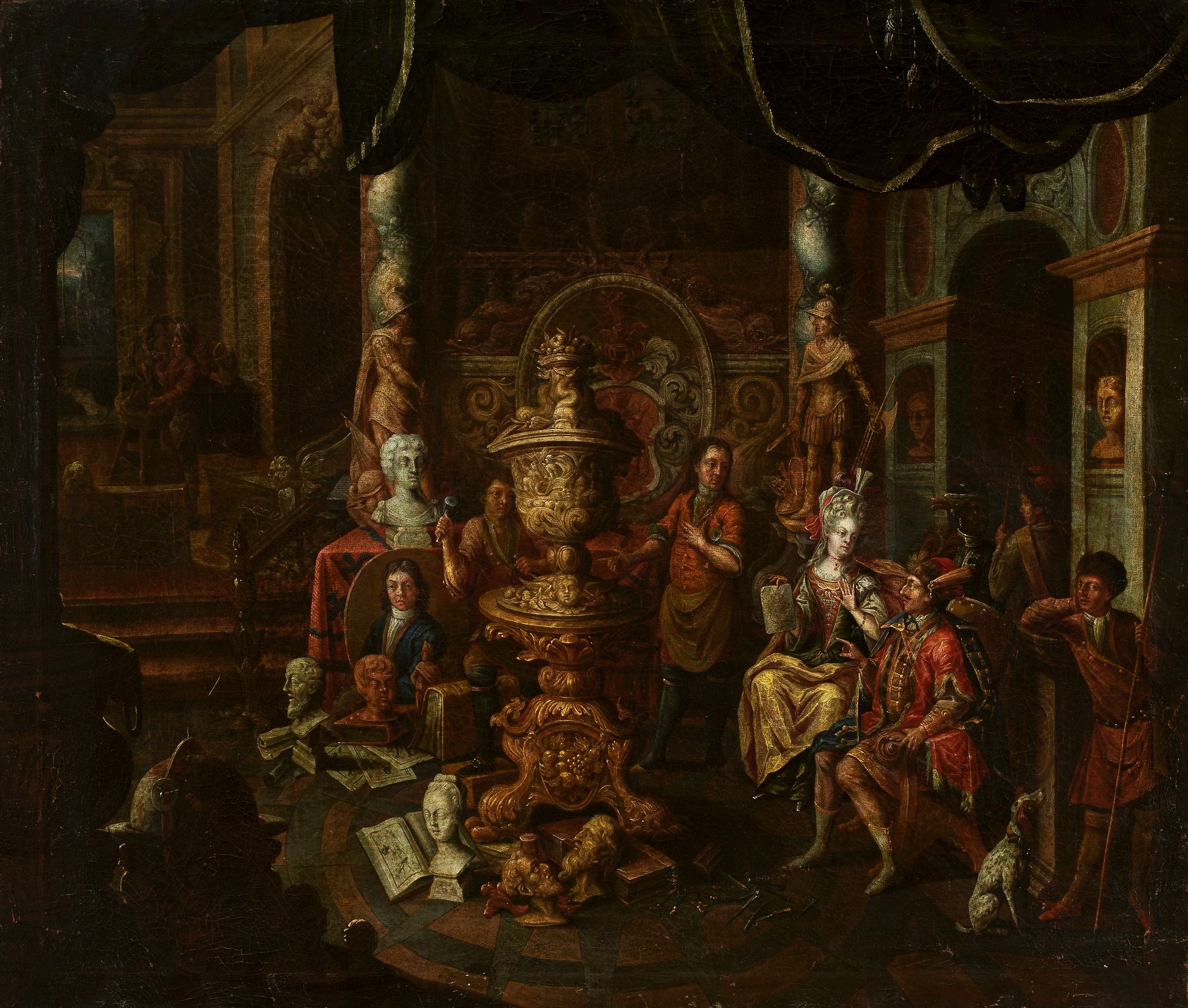 Platzer Artist's atelier with Hungarian patrons