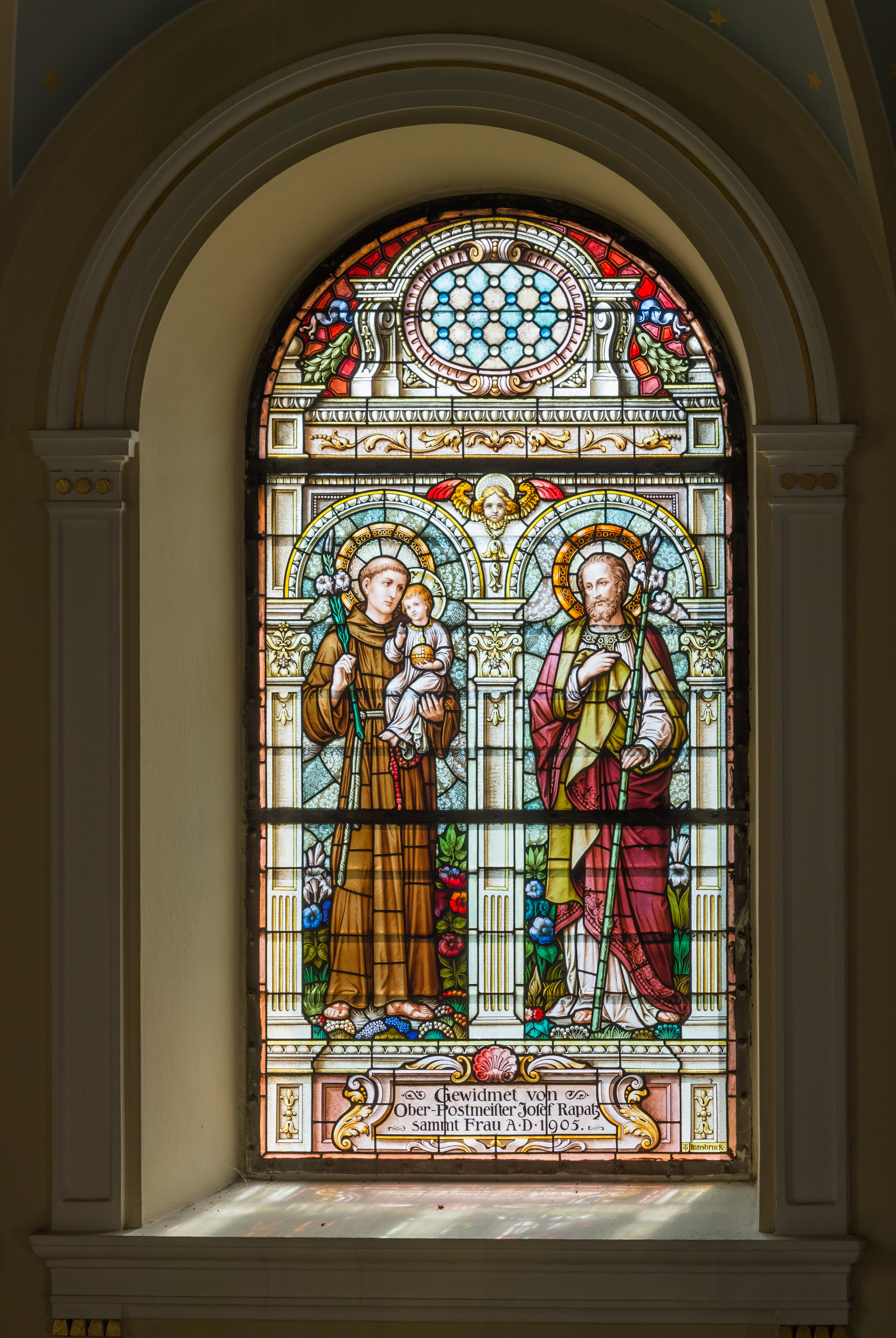 Poertschach Pfarrkirche hl Johannes Chor-Glasfenster Sponsor Josef Rapatz 20082015 1465