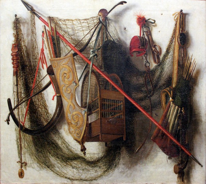 1669 Leemans Stillleben mit Jagdwaffen und -gerät anagoria