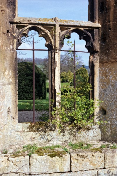 1992 Sudeley Castle ruins window Gloucestershire, England