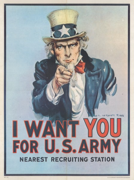30b Sammlung Eybl USA James Montgomery Flagg (1877-1960) I want you for U.S. Army. 1917. 101 x 76 cm. (Coll..Nr. 3116)