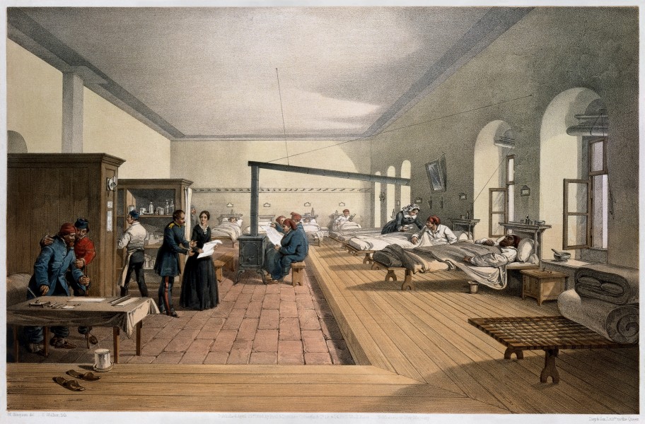 'One of the wards in the hospital at Scutari'. Wellcome M0007724 - restoration, cropped