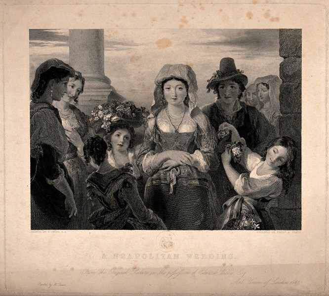 A young bride accompanied by her family and children with fl Wellcome V0039099