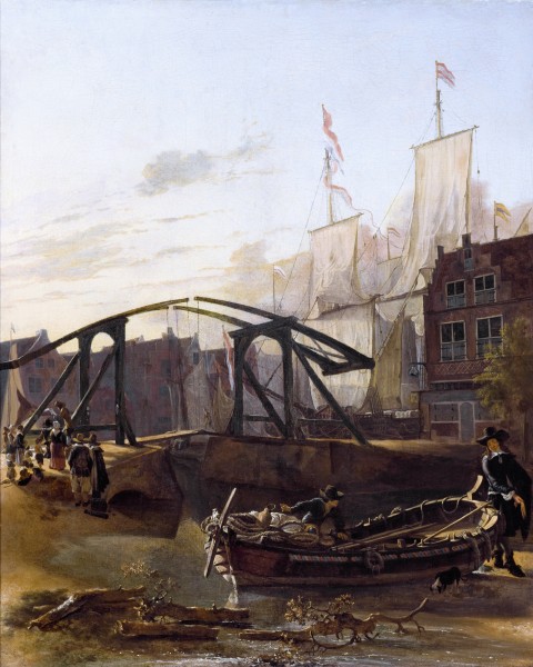 Adam Pijnacker - View of a Harbour in Schiedam - WGA18539