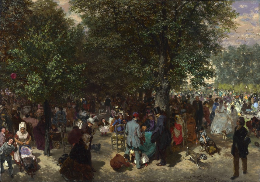 Adolph Menzel, Afternoon in the Tuileries Gardens, 1867