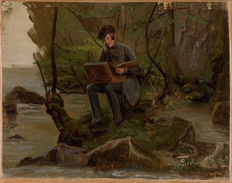 Adolph Tidemand - A Painter at his Paint Box - Google Art Project