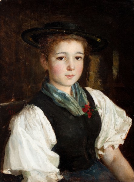 Albert Anker (zugeschr.) - Porträt eines Mädchens