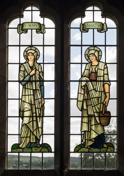 All Saints church, Preston Bagot - Mary and Martha stained glass windows 2016