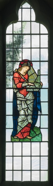 All Saints church, Preston Bagot - Saint Cecilia stained glass window 2016