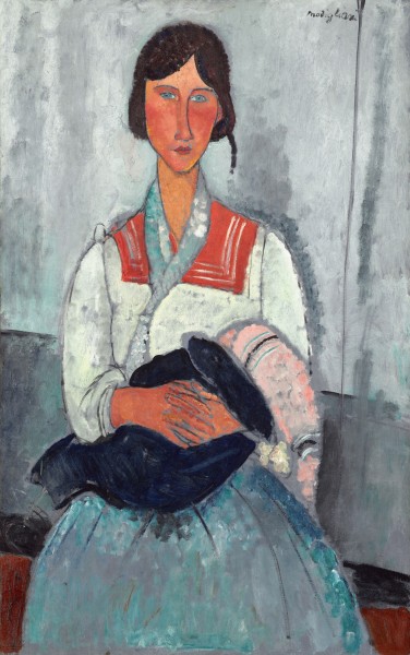 Amedeo Modigliani - Gypsy Woman with Baby (1919)