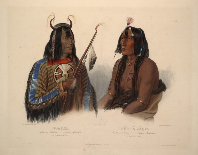 An Assiniboin indian and a Yanktonan indian 0045v