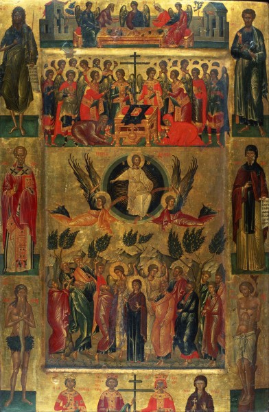 Andreas Ritzos - Icon- Ascension of Christ with the Hetoimasia - Google Art Project