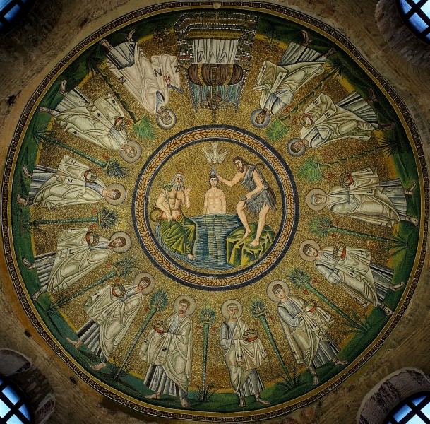 Arian Baptistry ceiling mosaic - Ravenna