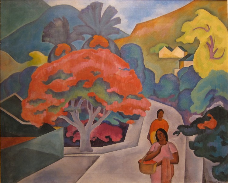 Arman Manookian - 'Coral Tree by Black Point, Honolulu, O'ahu', 1930