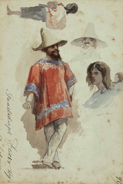 August Lohr Gewand und Kopfstudien aus Mexiko 1891
